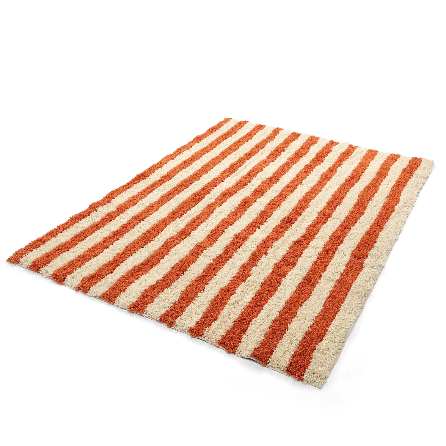 Ryetepper - Thira Stripe Cotton Shaggy (lysegul/lys oransje)