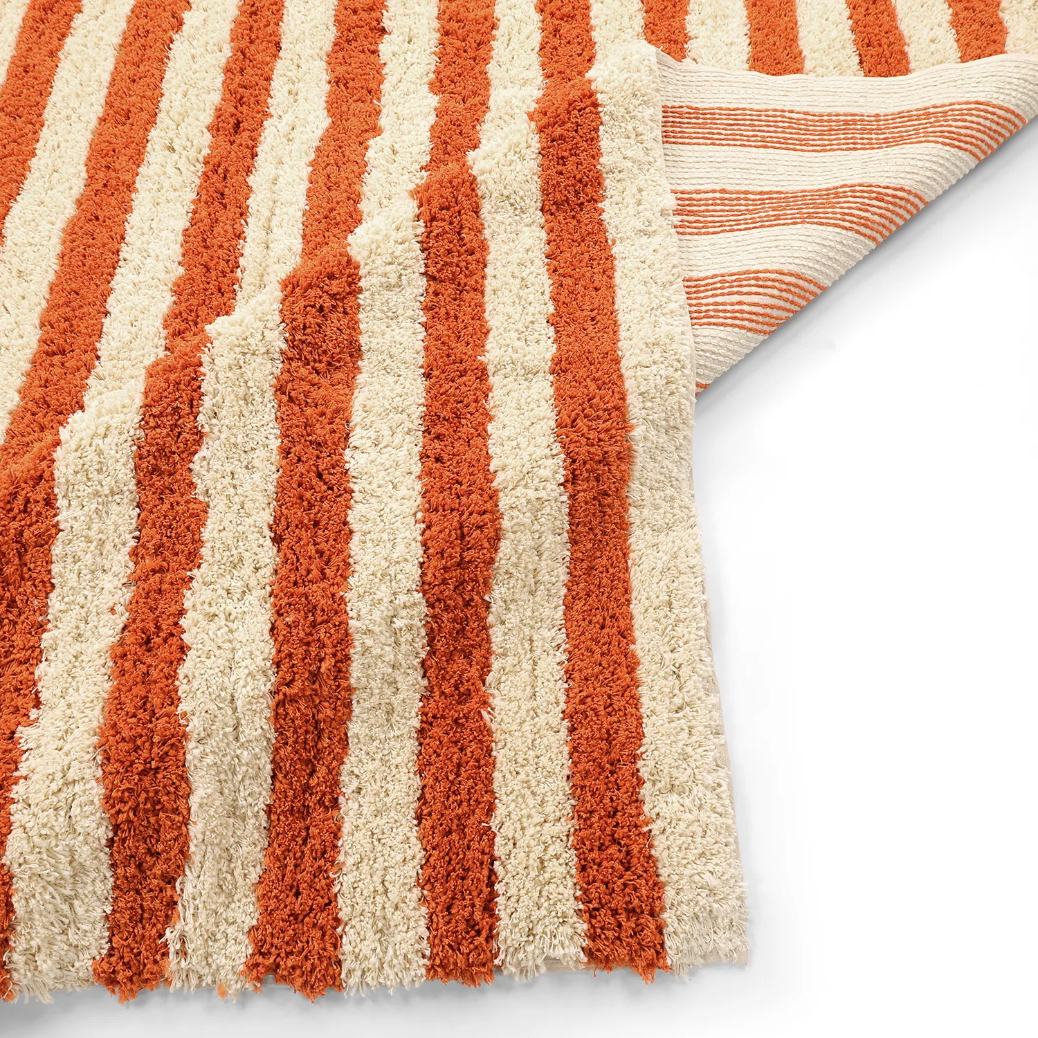 Ryetepper - Thira Stripe Cotton Shaggy (lysegul/lys oransje)