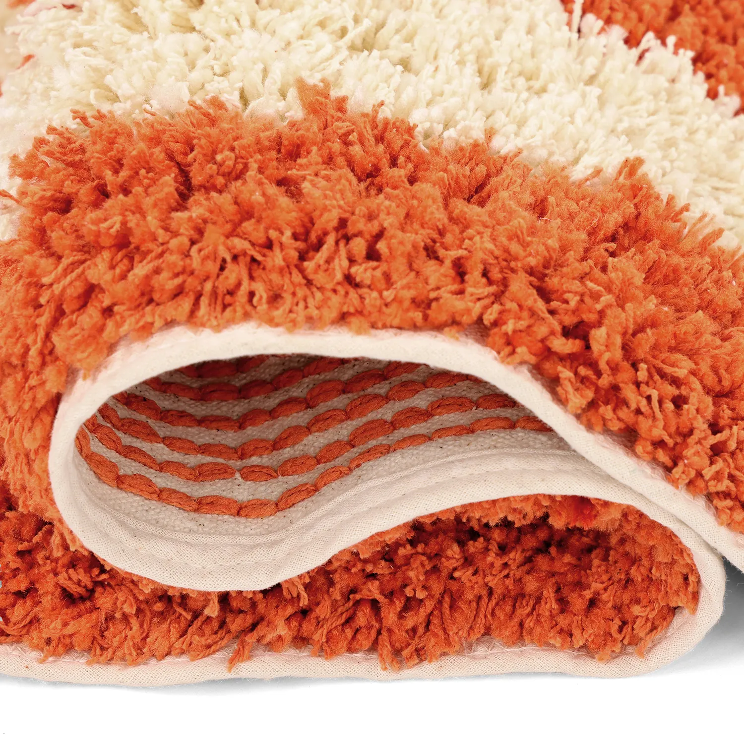 Ryetepper - Thira Stripe Cotton Shaggy (lysegul/lys oransje)