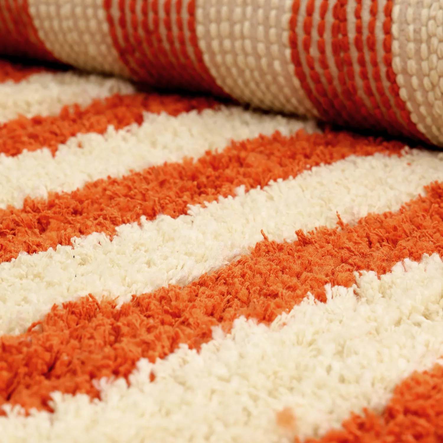 Ryetepper - Thira Stripe Cotton Shaggy (lysegul/lys oransje)