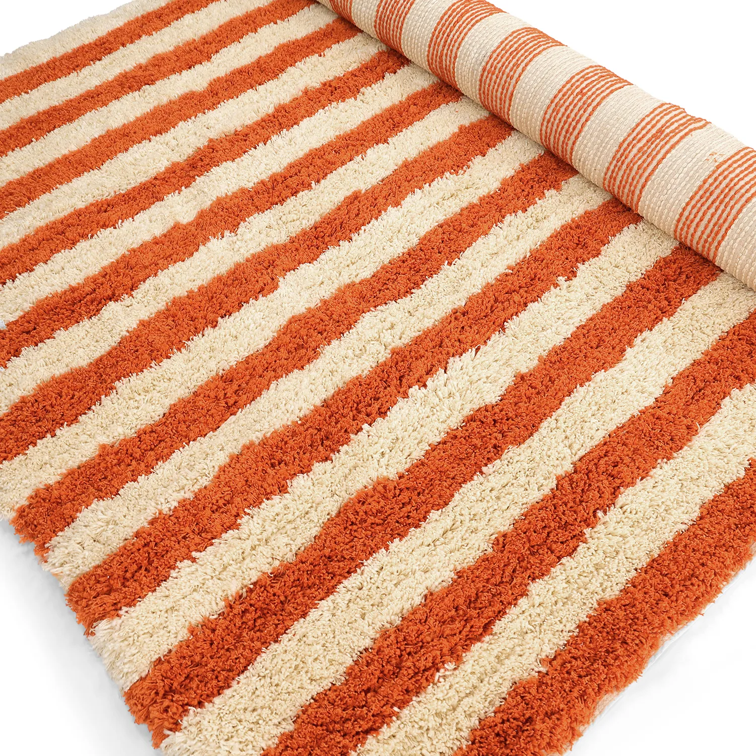 Ryetepper - Thira Stripe Cotton Shaggy (lysegul/lys oransje)