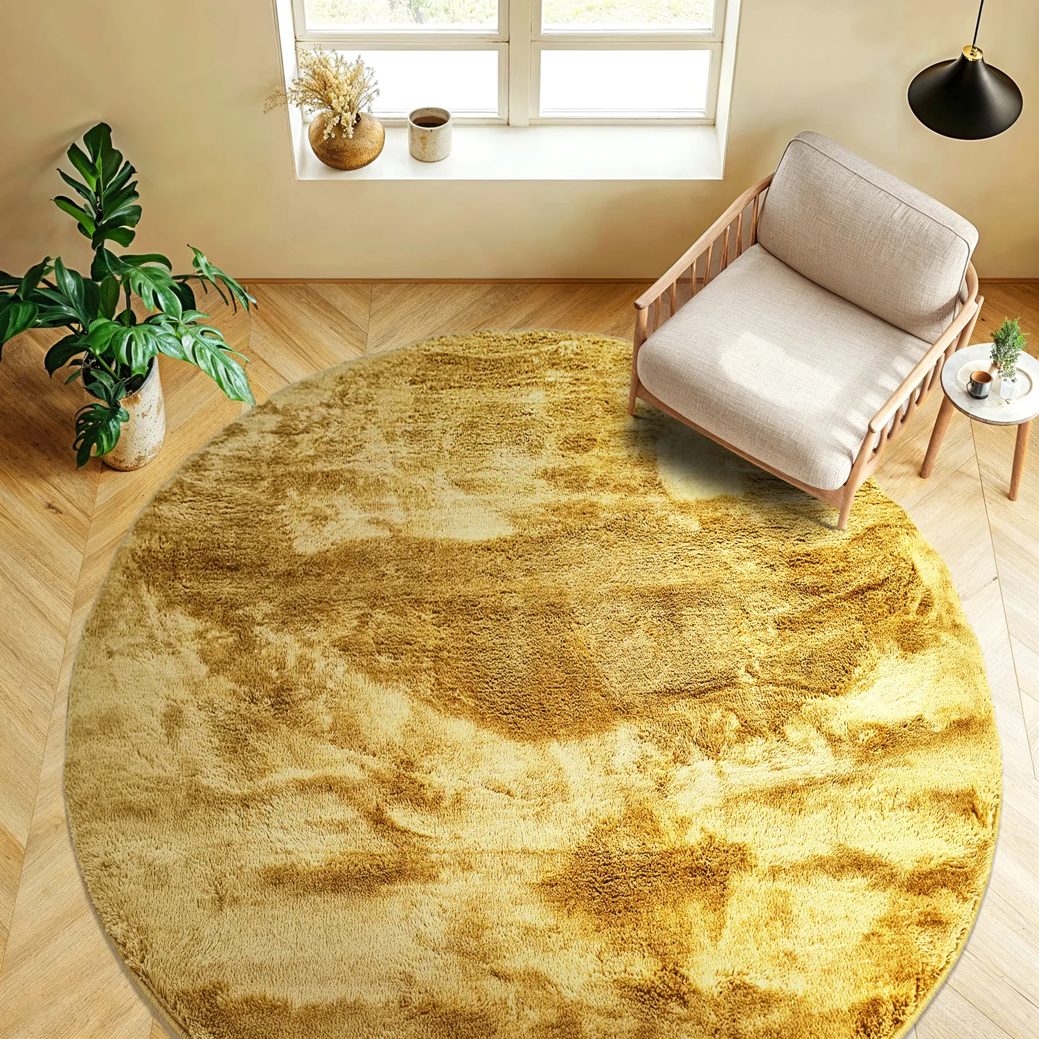 Runde tepper - Aranga Super Soft Fur (ochre)