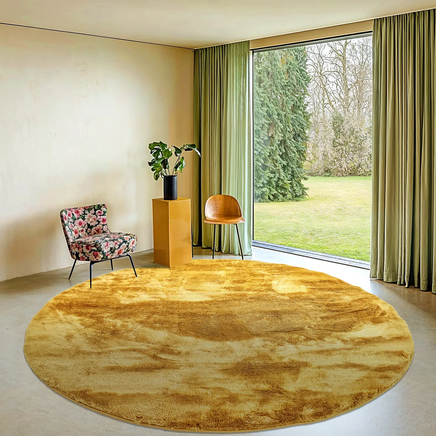 Runde tepper - Aranga Super Soft Fur (ochre)