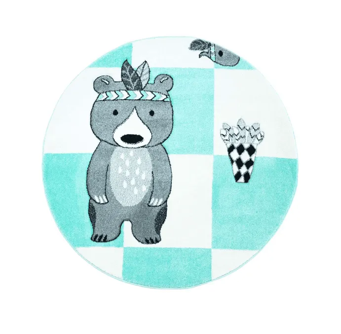 Barneteppe - Bueno Indian Bear (turkis)