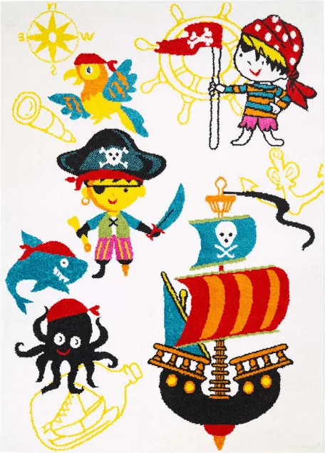 Barneteppe - Moda Pirate (hvit)