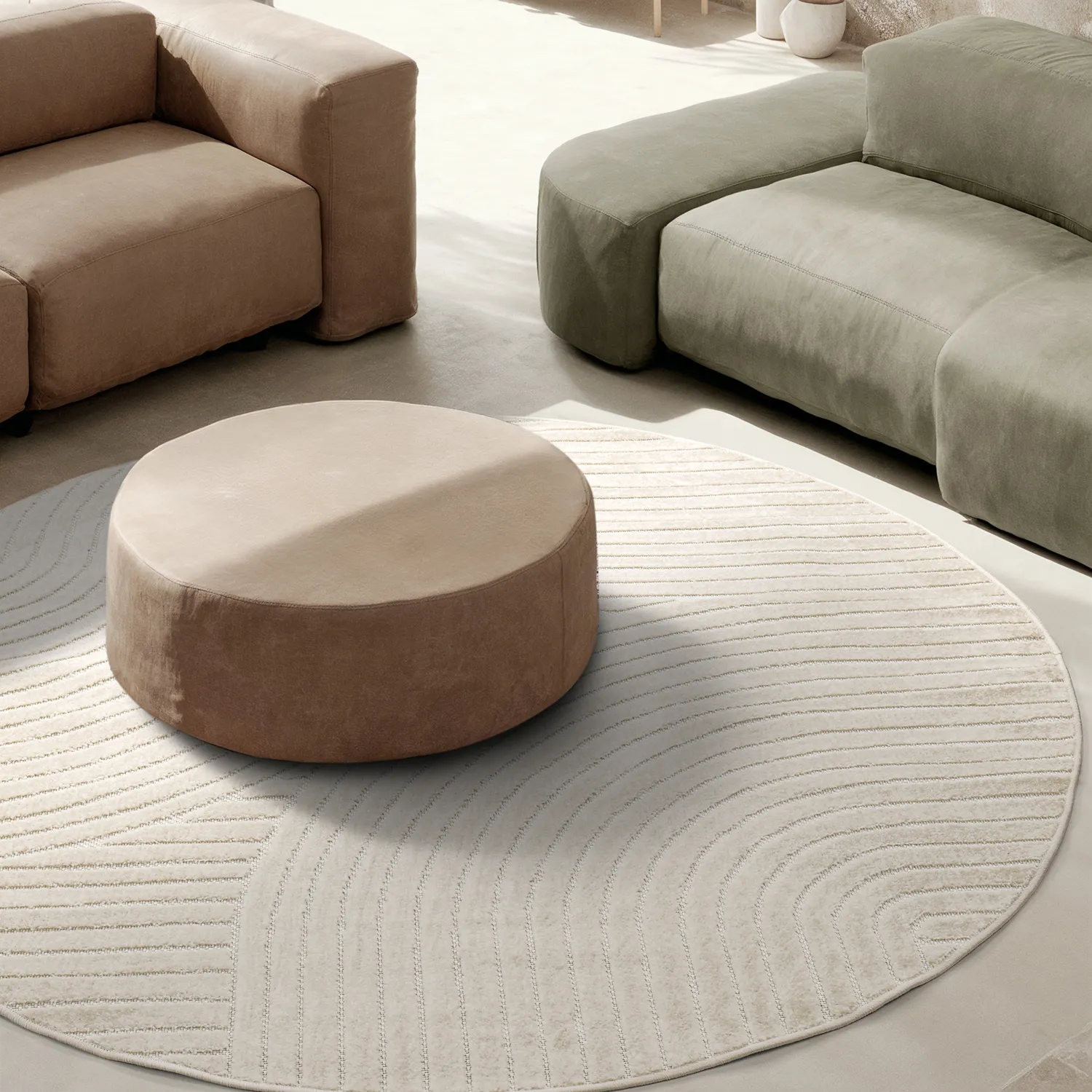 Runde tepper - Devon (cream)