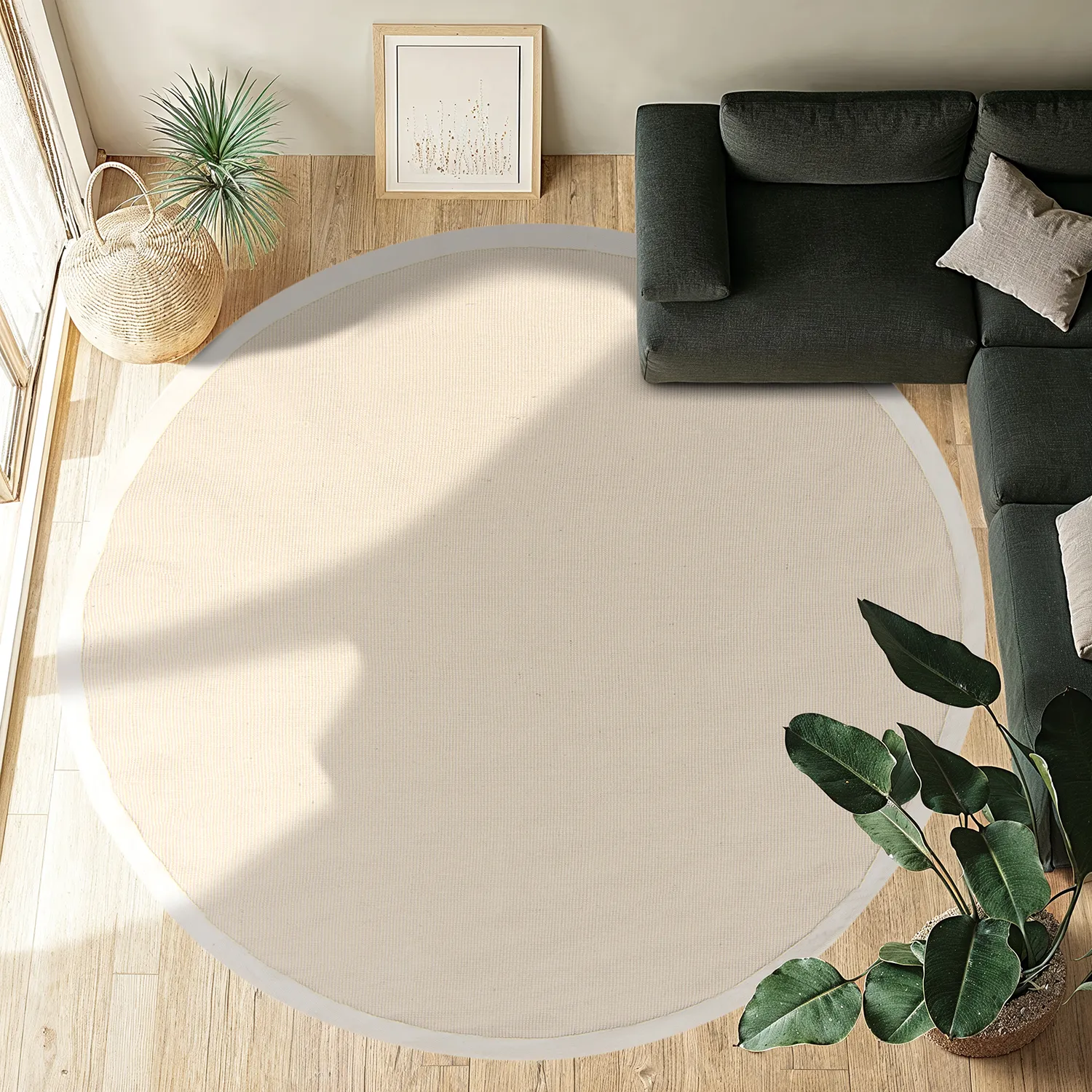 Runde tepper (sisal) - Agave (naturhvit)