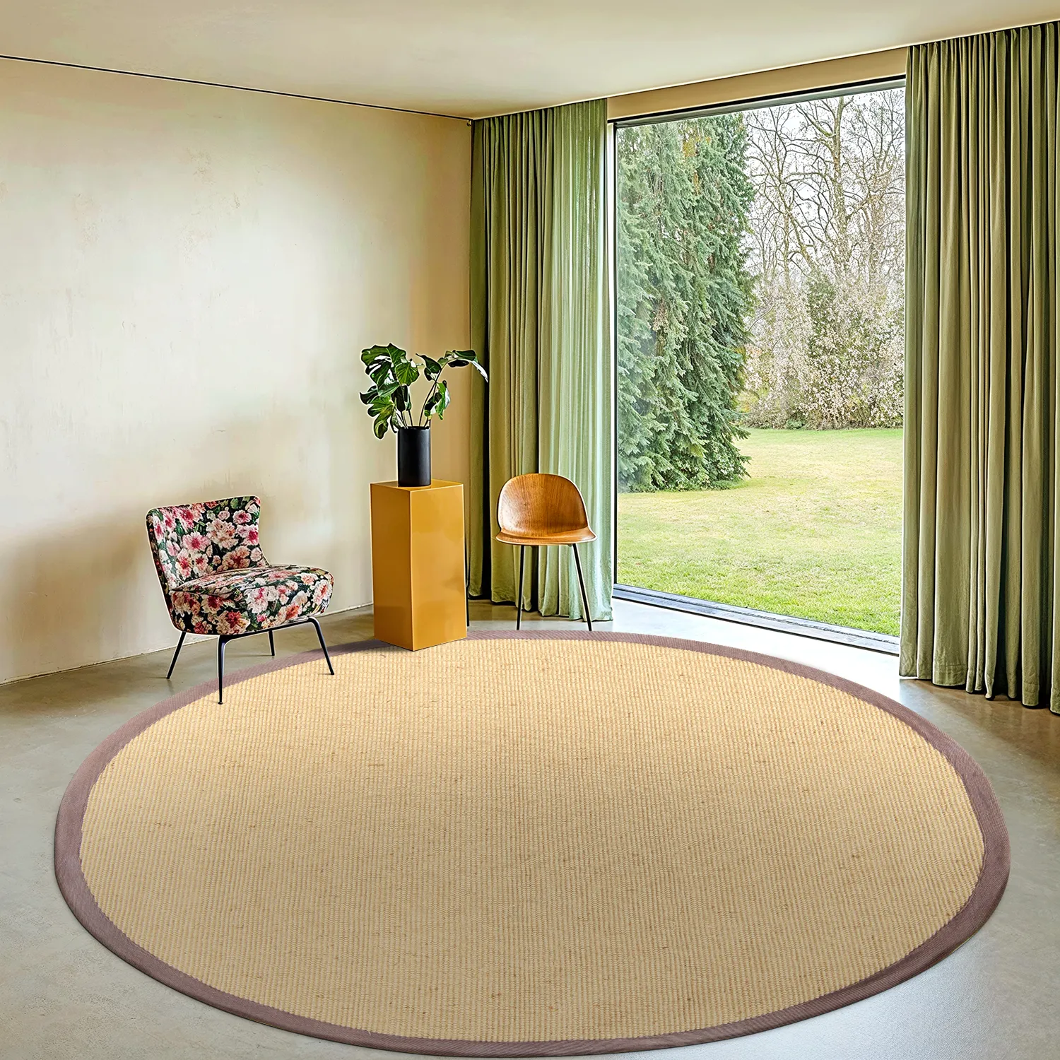 Runde tepper (sisal) - Agave (natur/brun