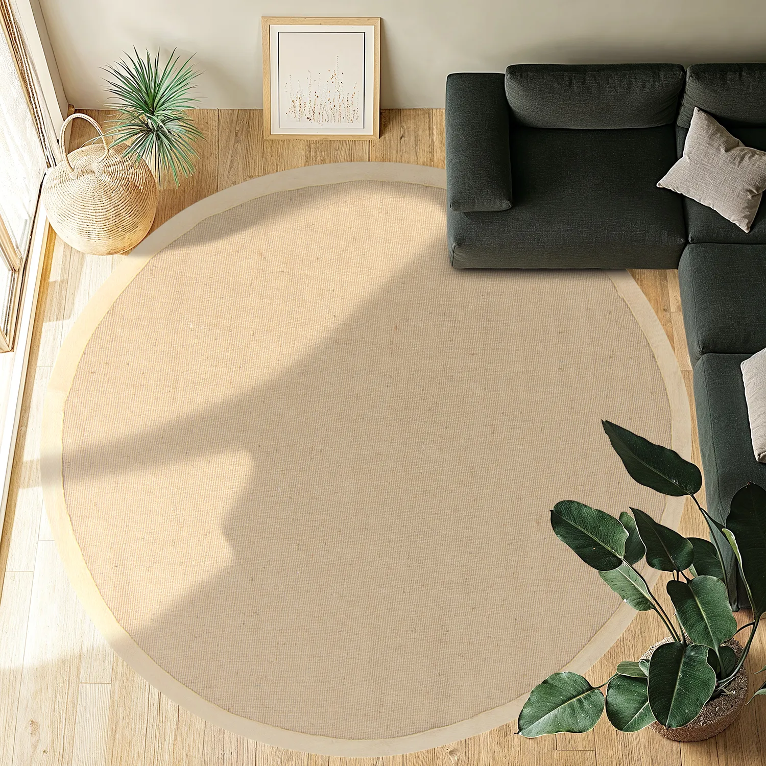 Runde tepper (sisal) - Agave (beige/beige