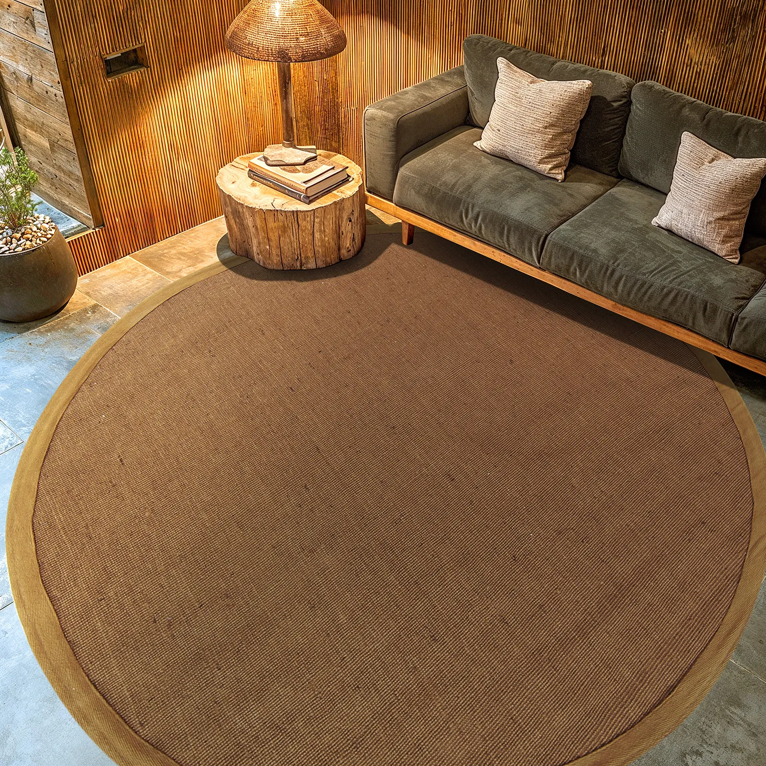 Runde tepper (sisal) - Agave (brun)