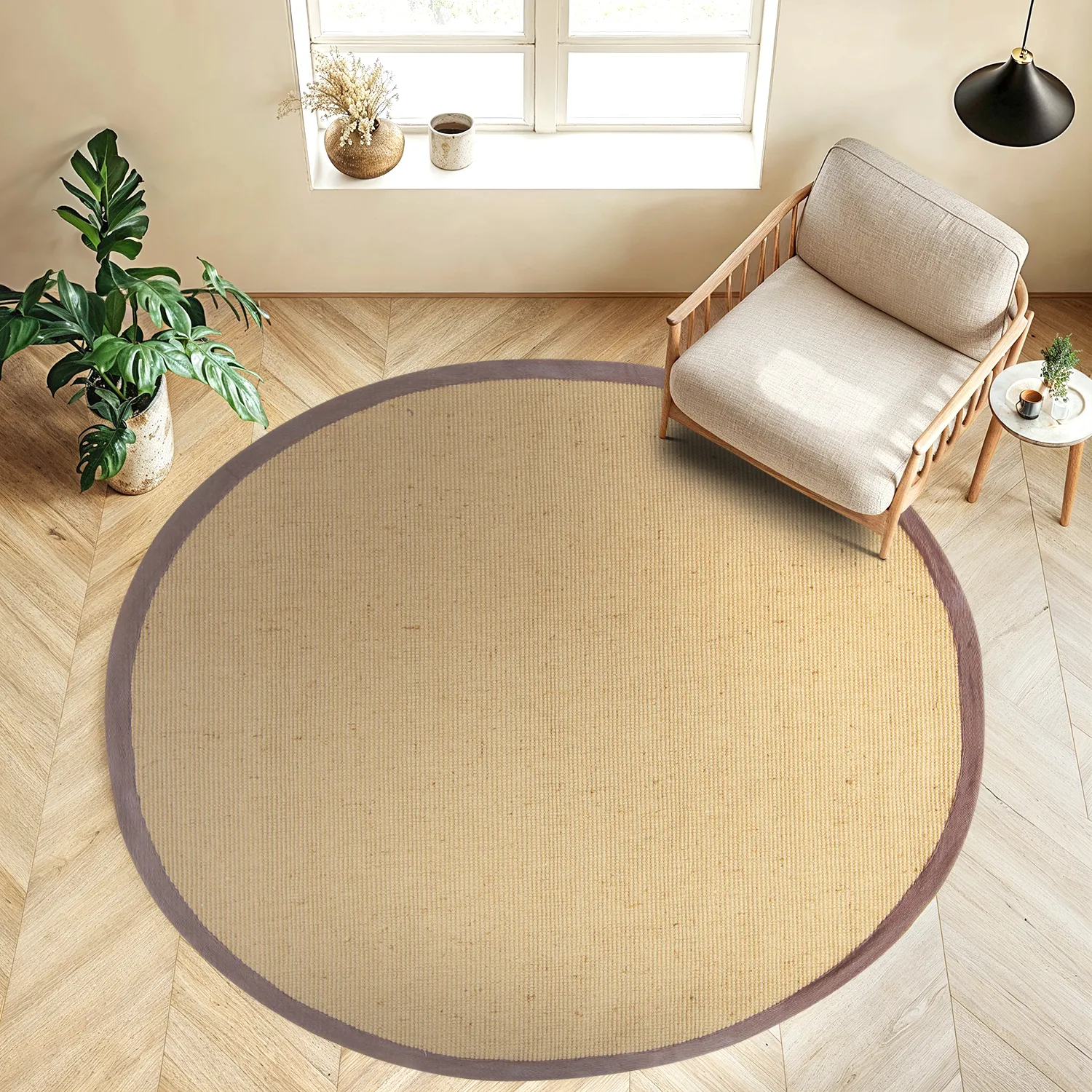Runde tepper (sisal) - Agave (natur/brun