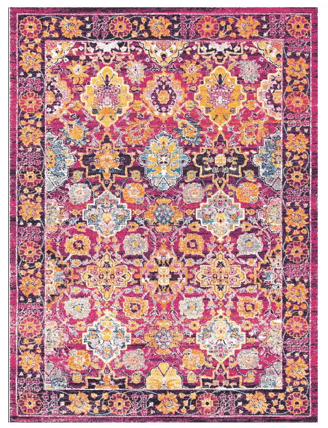 Wilton-teppe - Fernana (rosa/multi)
