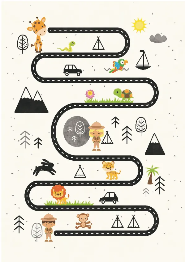Barneteppe - Safari road