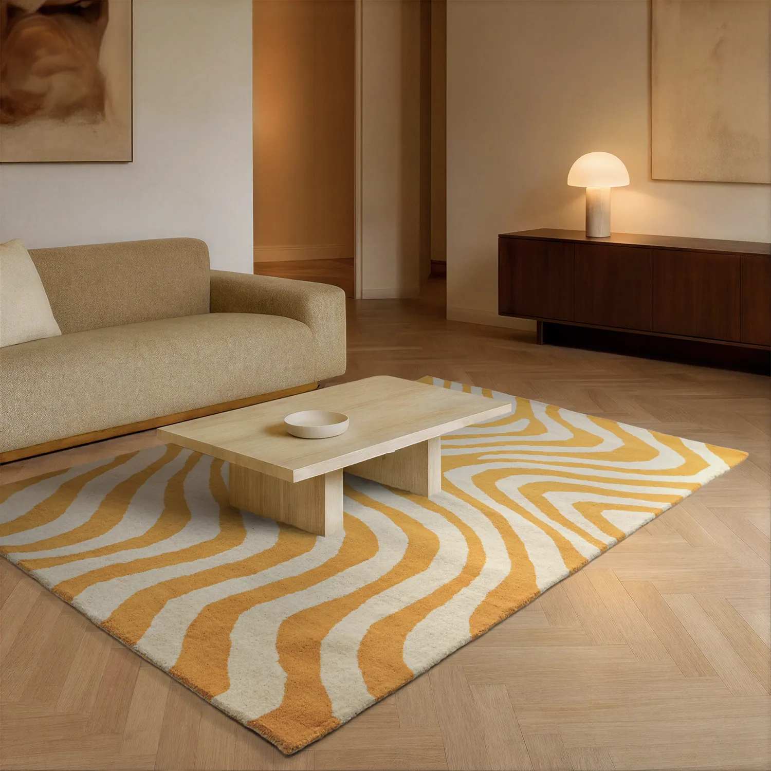Ullteppe - Aiz Hand Tufted Wool Premium (gul)