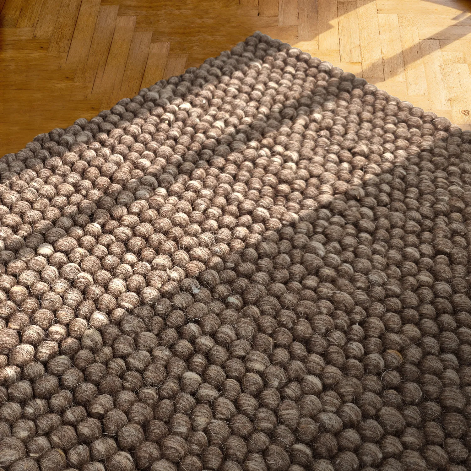 Ullteppe - Avafors Wool Bubble (brun/beige)