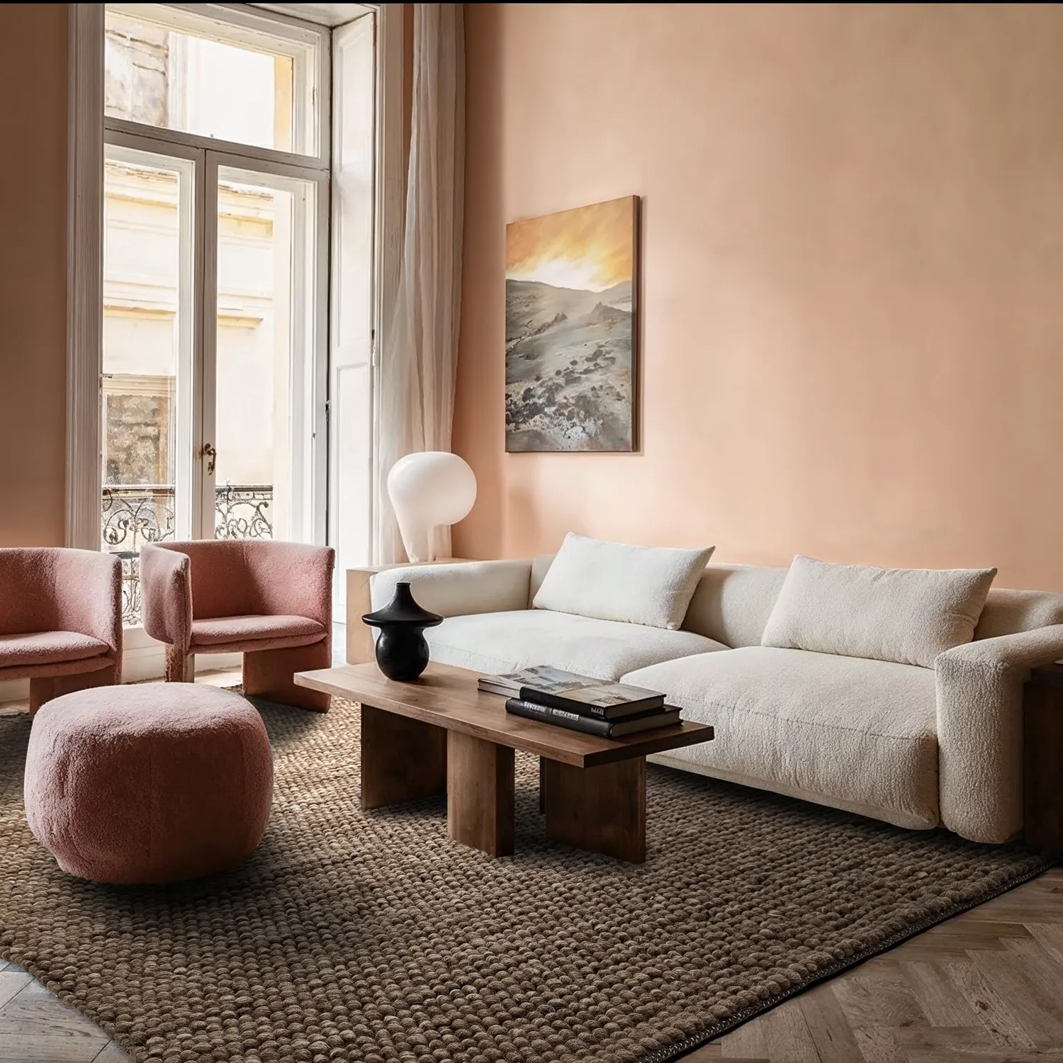 Ullteppe - Avafors Wool Bubble (brun/beige)