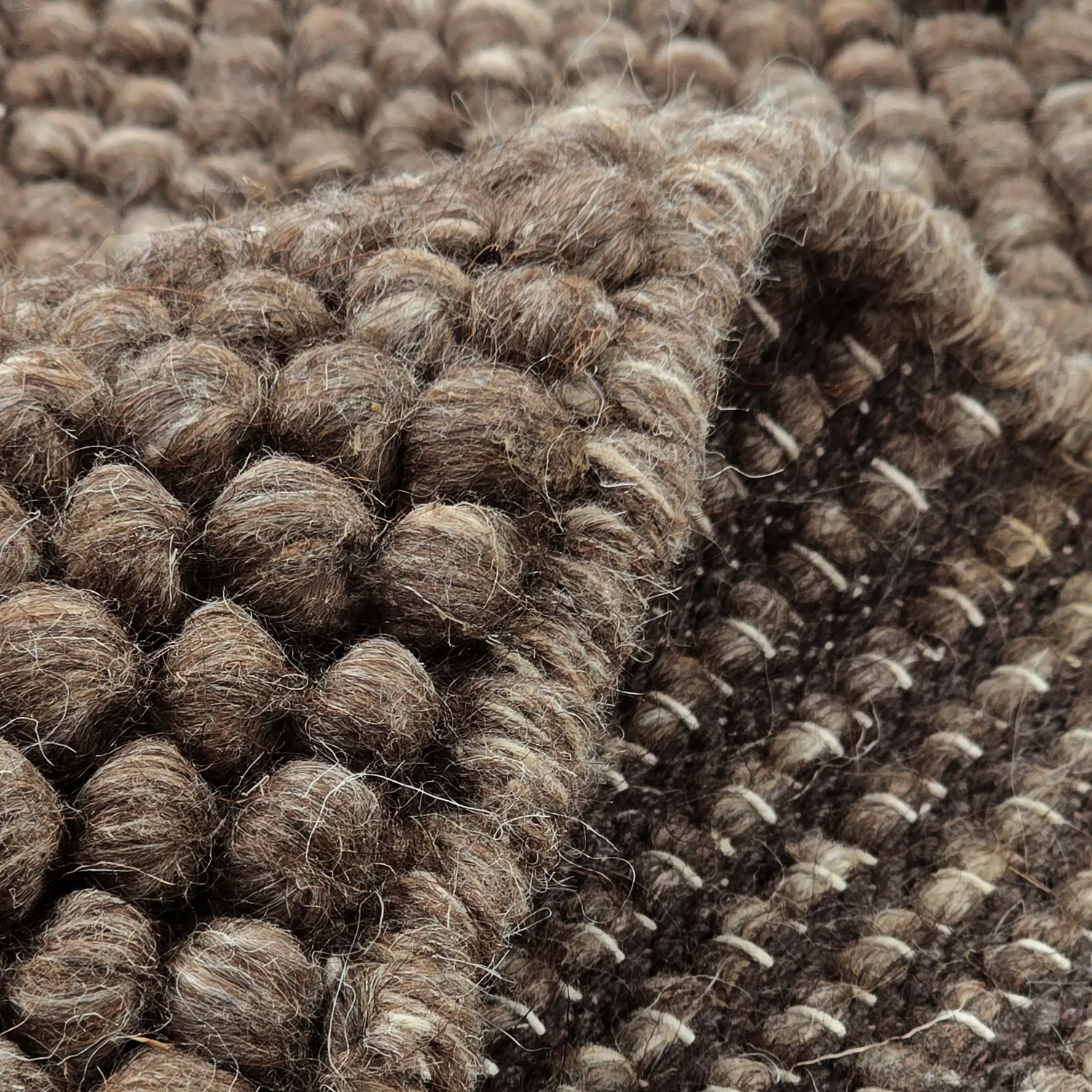 Rundt teppe - Avafors Wool Bubble (brun/beige)