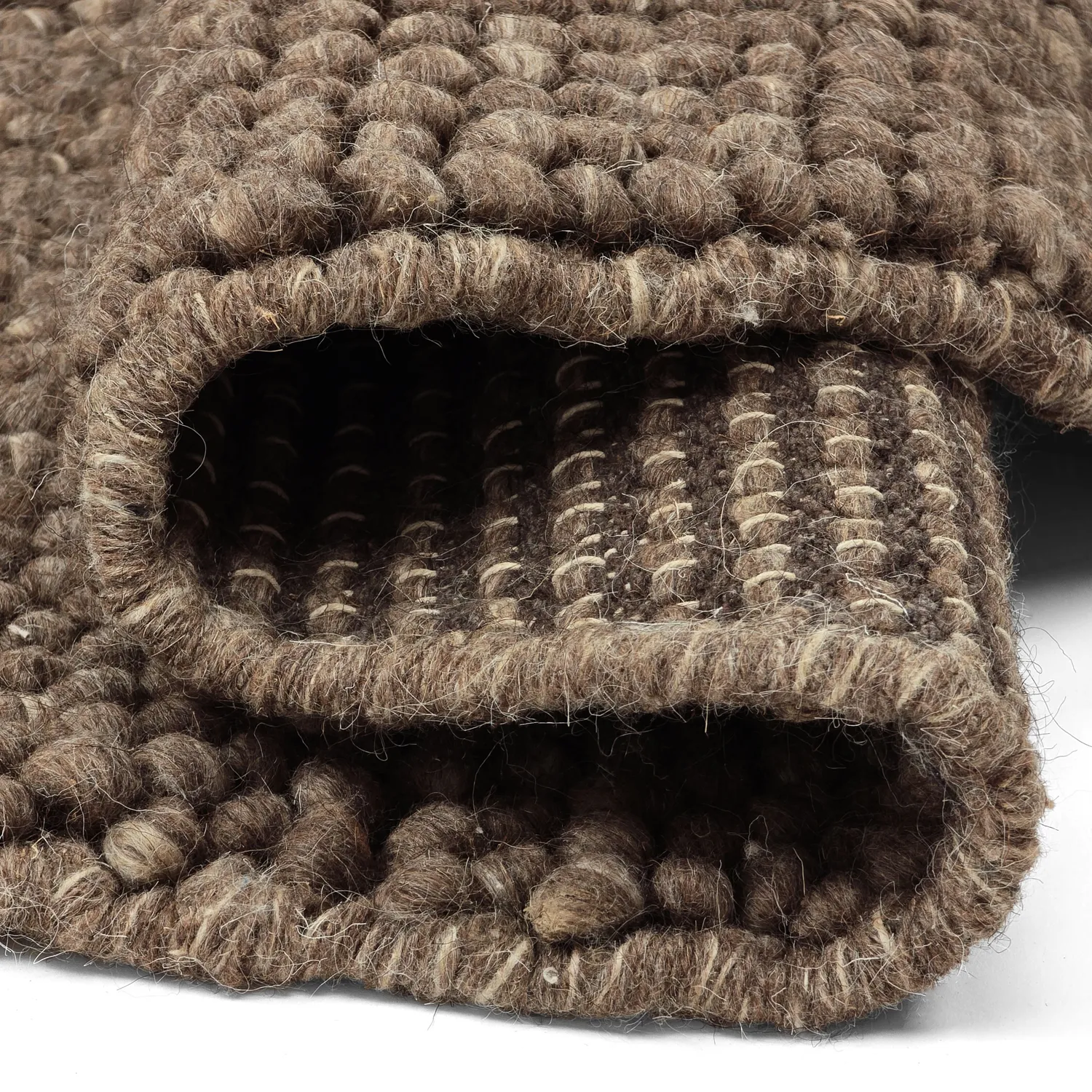 Rundt teppe - Avafors Wool Bubble (brun/beige)