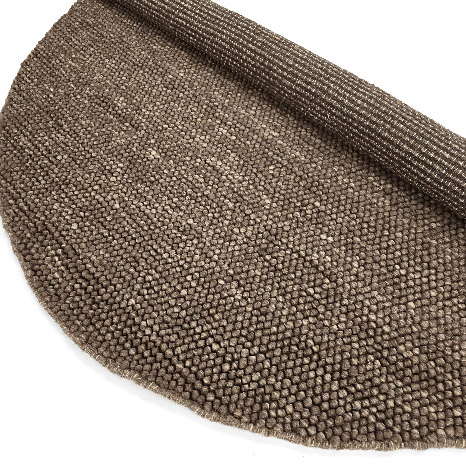 Rundt teppe - Avafors Wool Bubble (brun/beige)