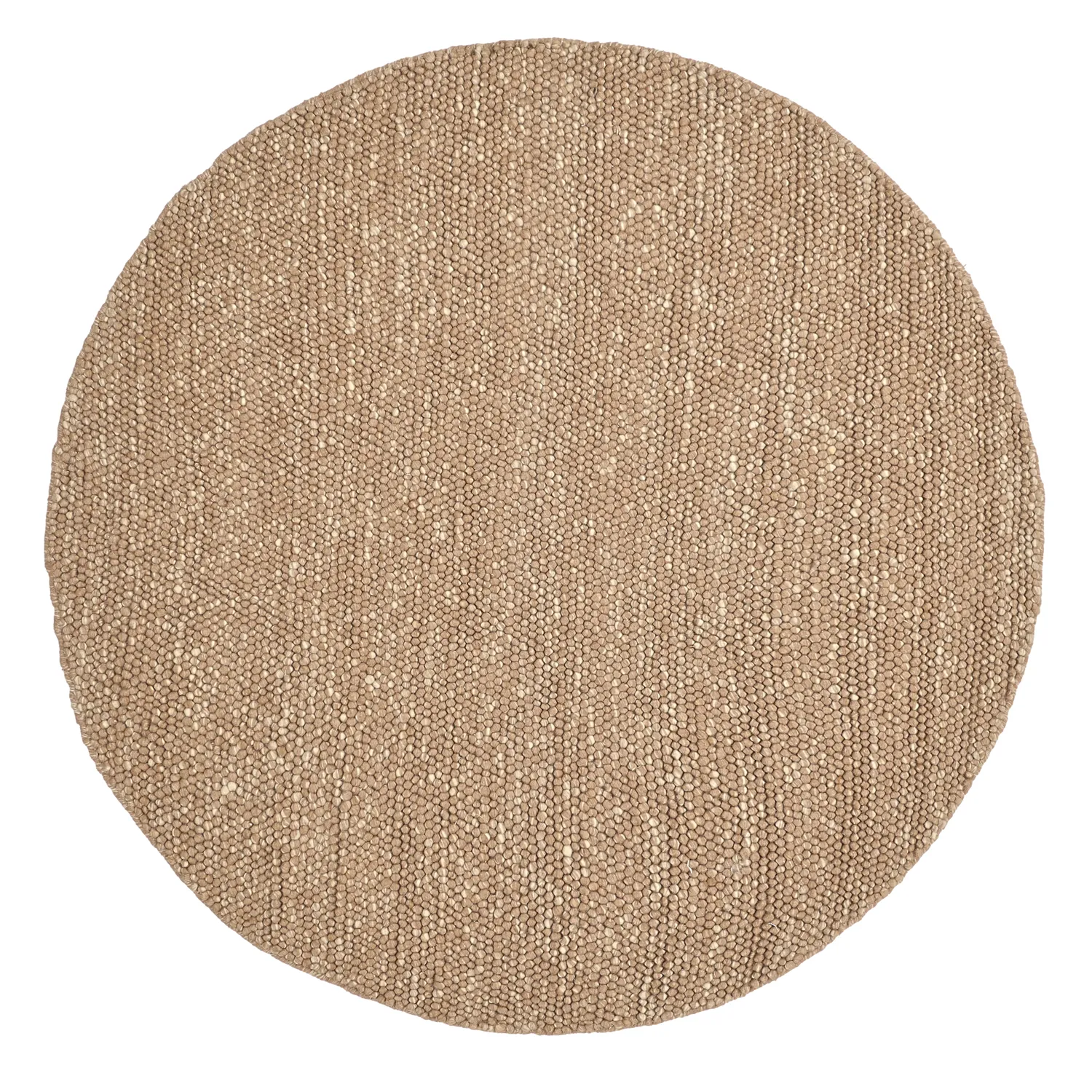 Rundt teppe - Avafors Wool Bubble (lys brun/hvit)
