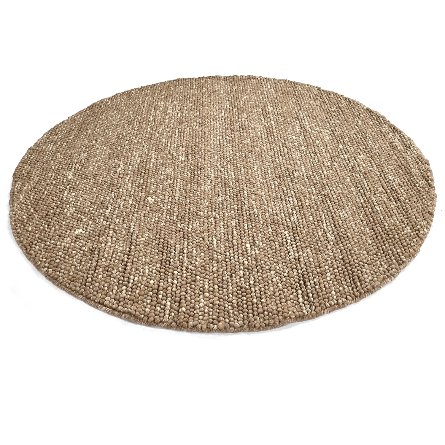 Rundt teppe - Avafors Wool Bubble (lys brun/hvit)