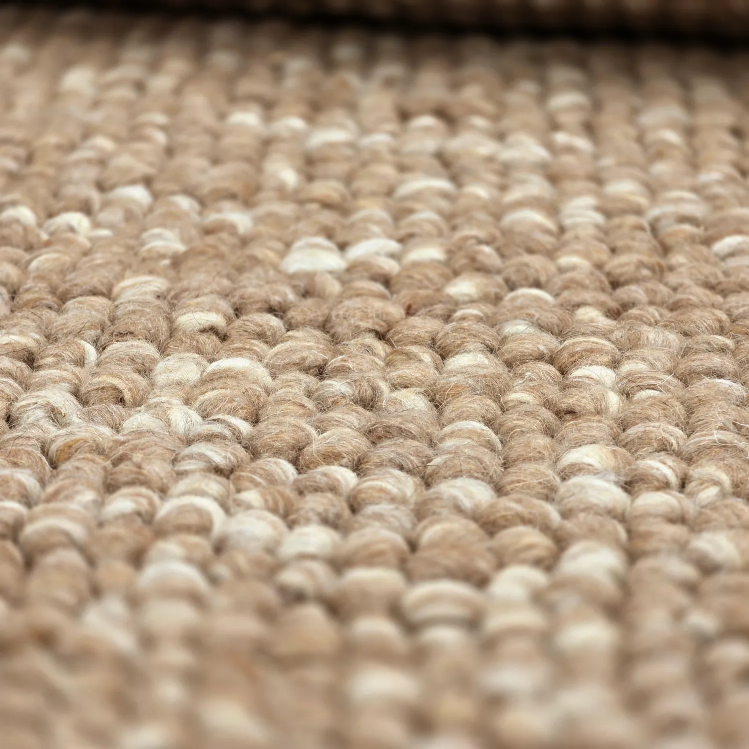 Rundt teppe - Avafors Wool Bubble (lys brun/hvit)