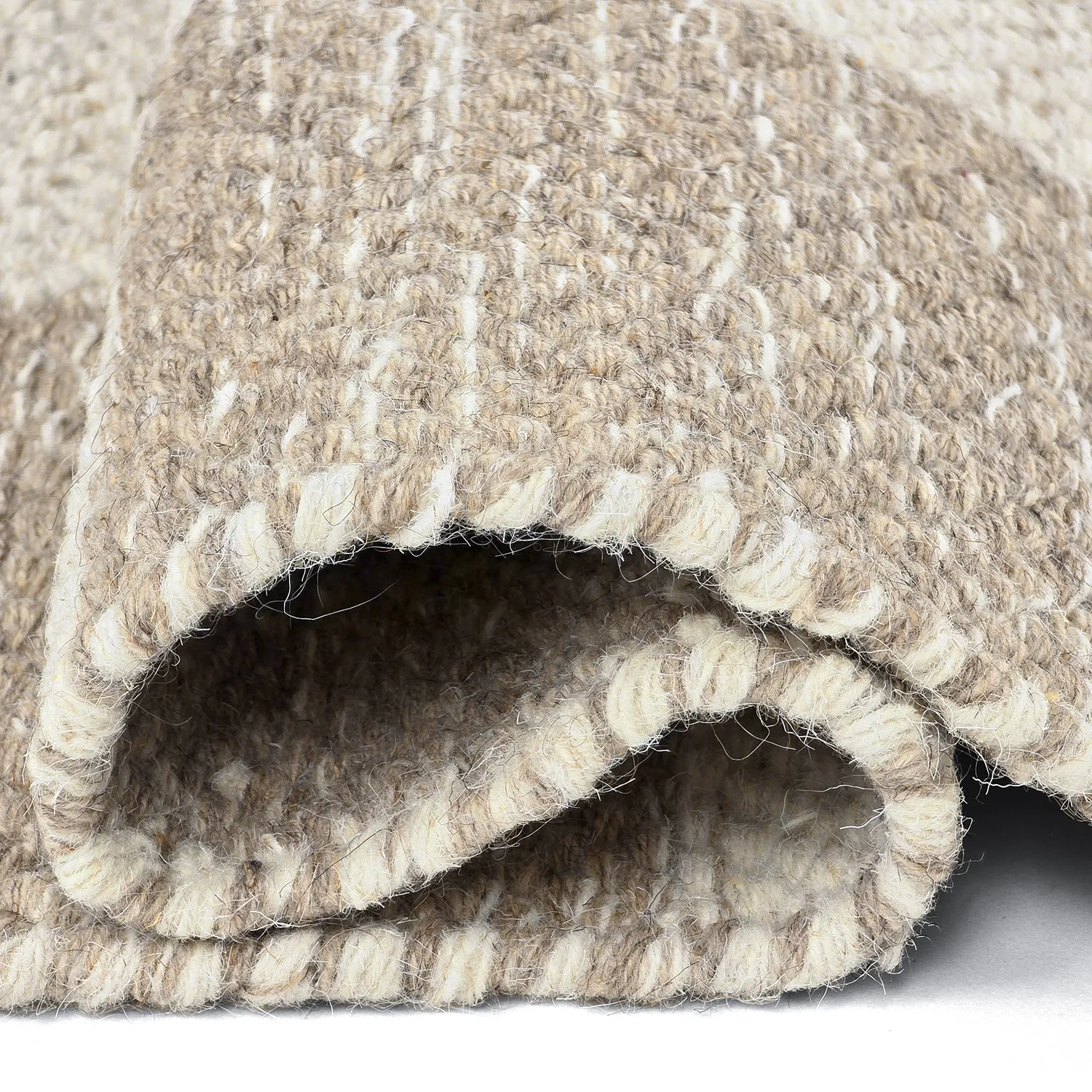 Ullteppe - Dundee (beige/hvit)