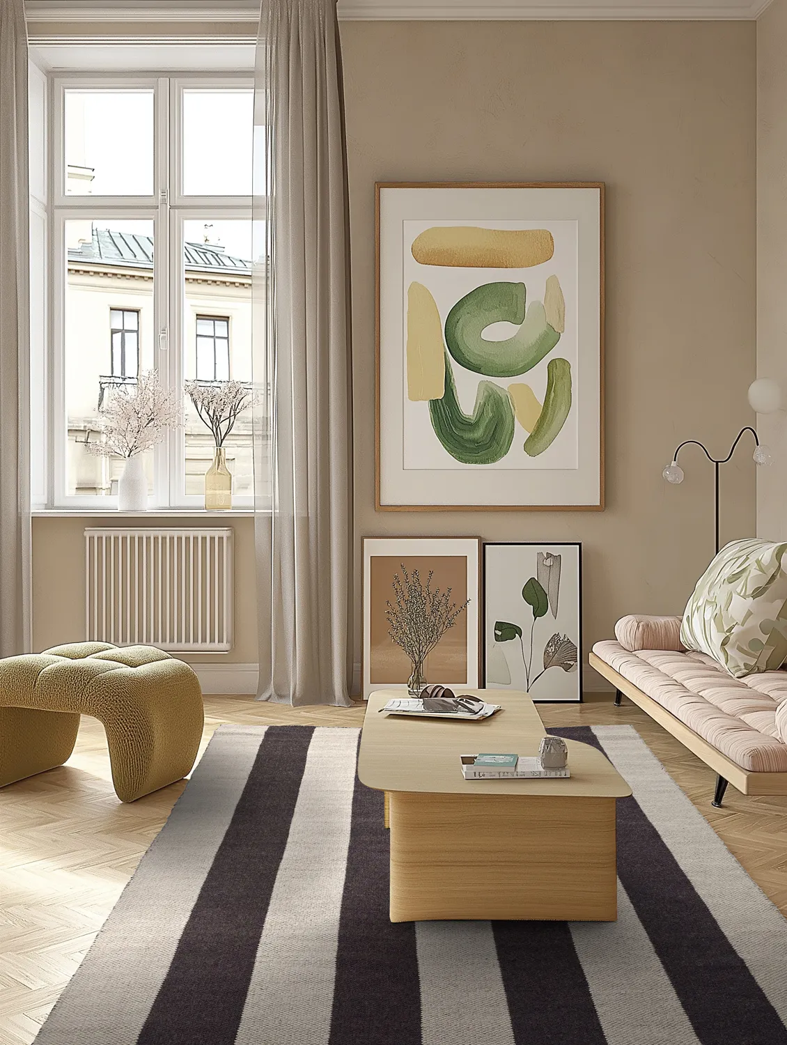Ullteppe - Garine (svart/beige)