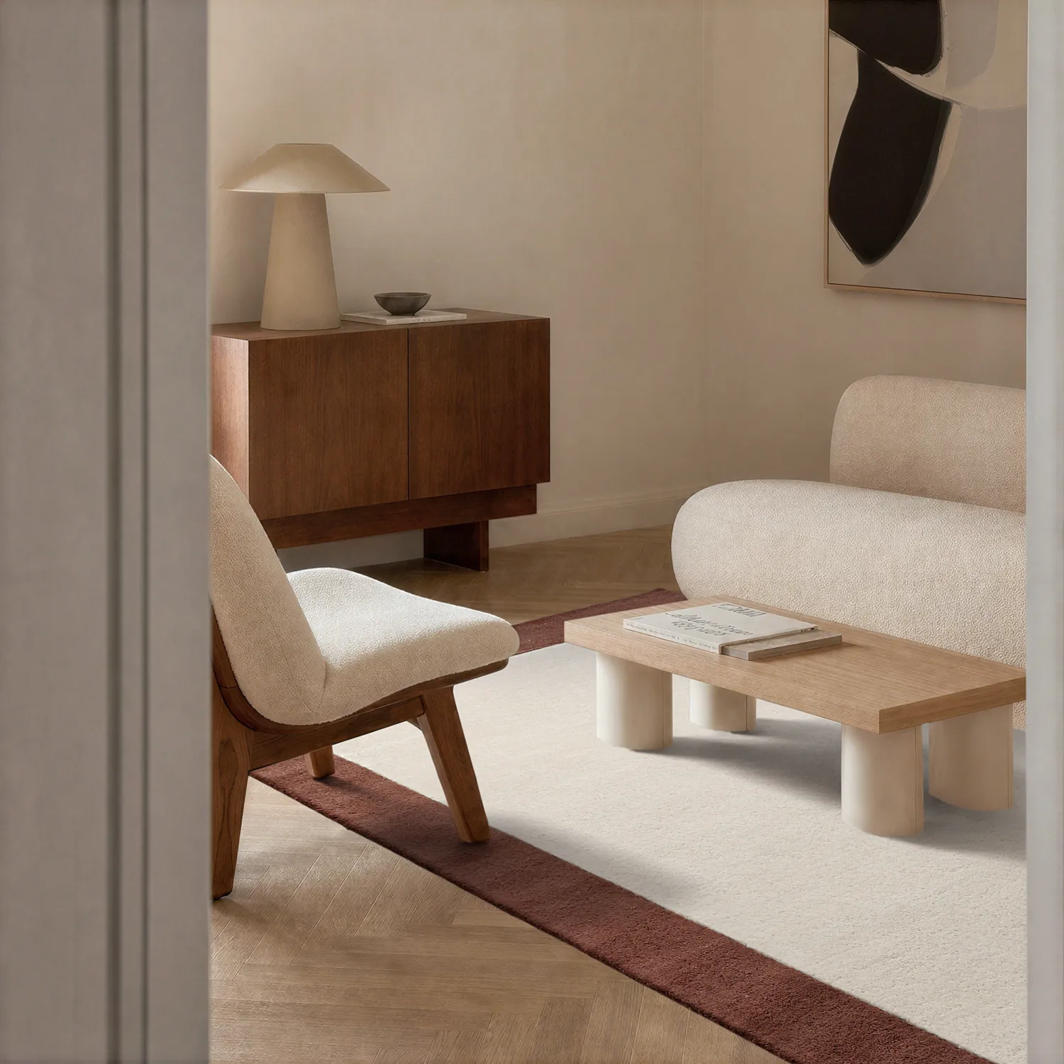 Ullteppe - Gaya Hand Tufted Wool Premium (krem/brun)