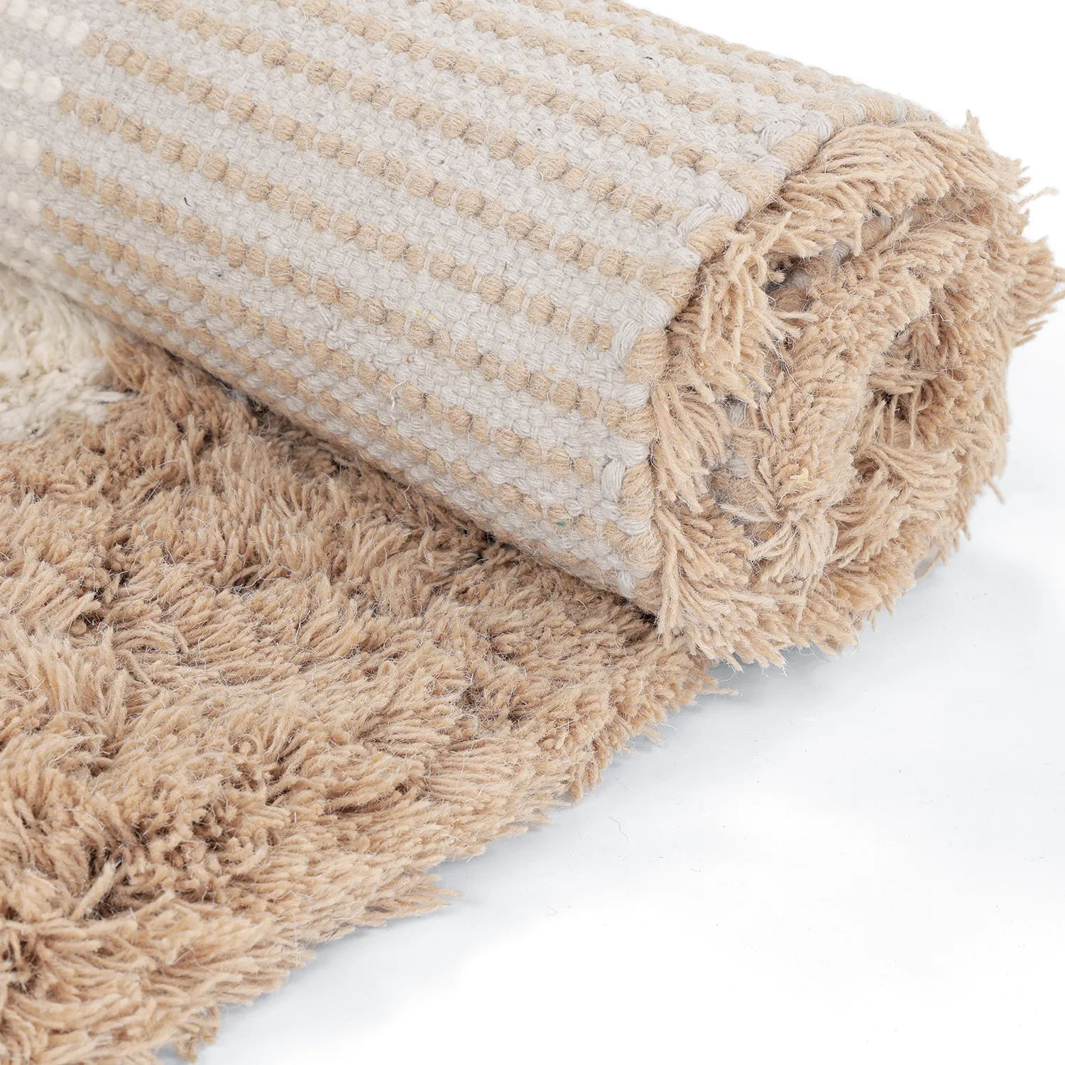 Ullteppe - Khenifra Handknot Wool Premium (krem/beige)
