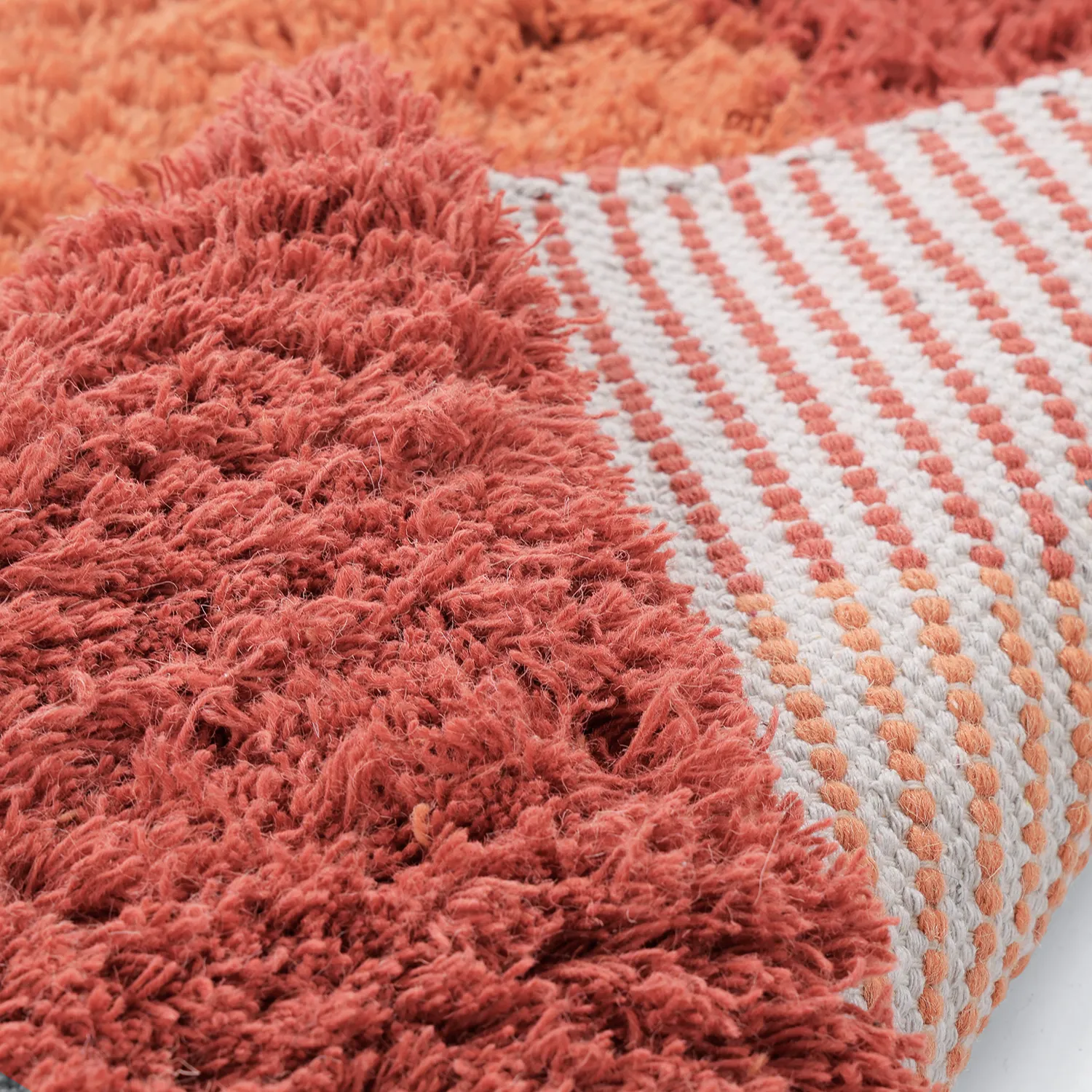 Ullteppe - Khenifra Handknot Wool Premium (oransje/rød)