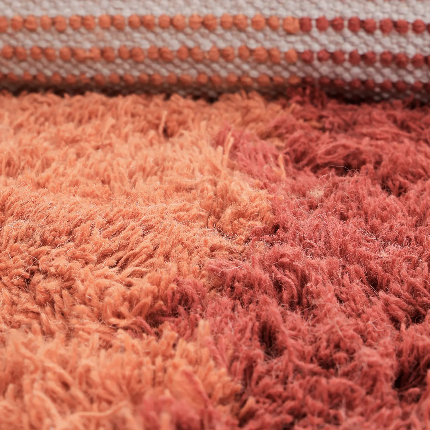 Ullteppe - Khenifra Handknot Wool Premium (oransje/rød)