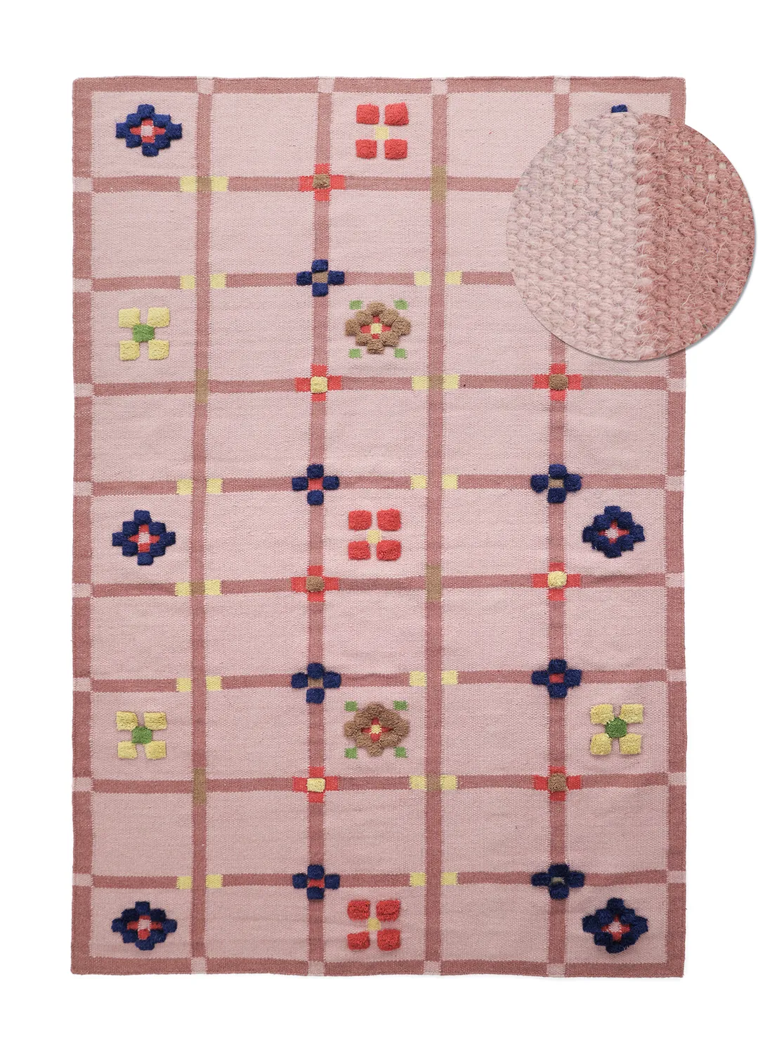 Ullteppe - Lausanne Flatweave Tufted Premium (rosa)