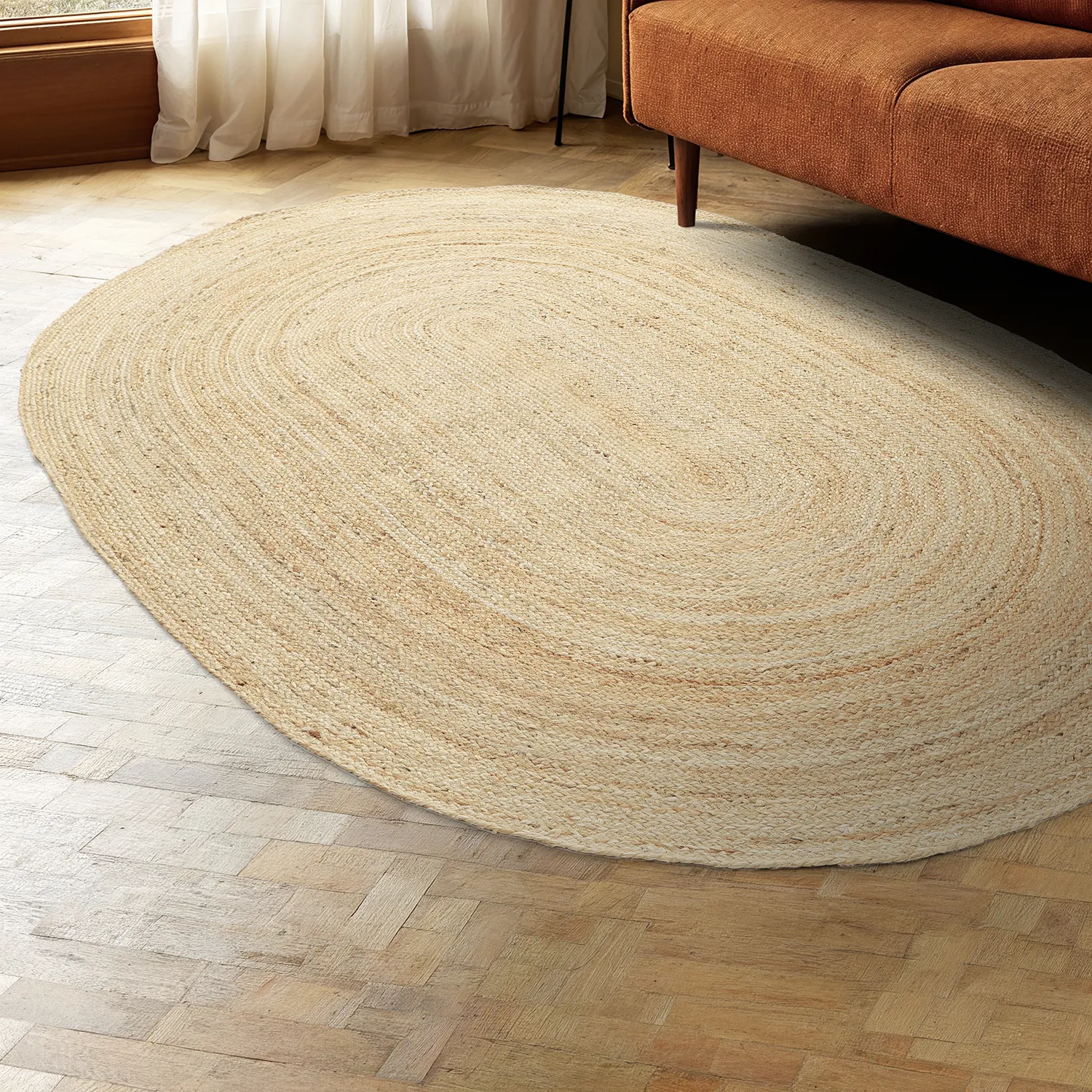 Oval juteteppe - San Francisco (jute)
