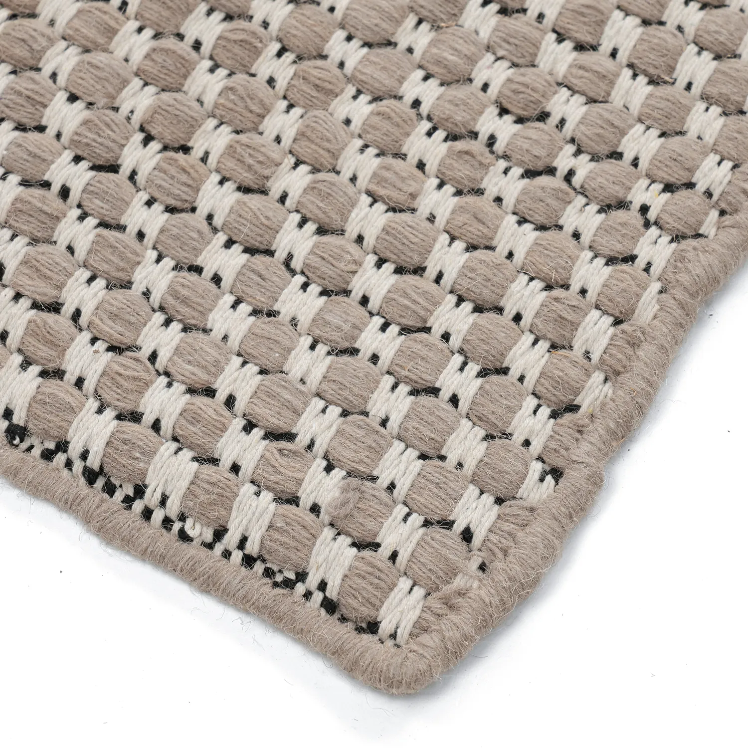 Ullteppe - Ovelia (taupe/hvit)
