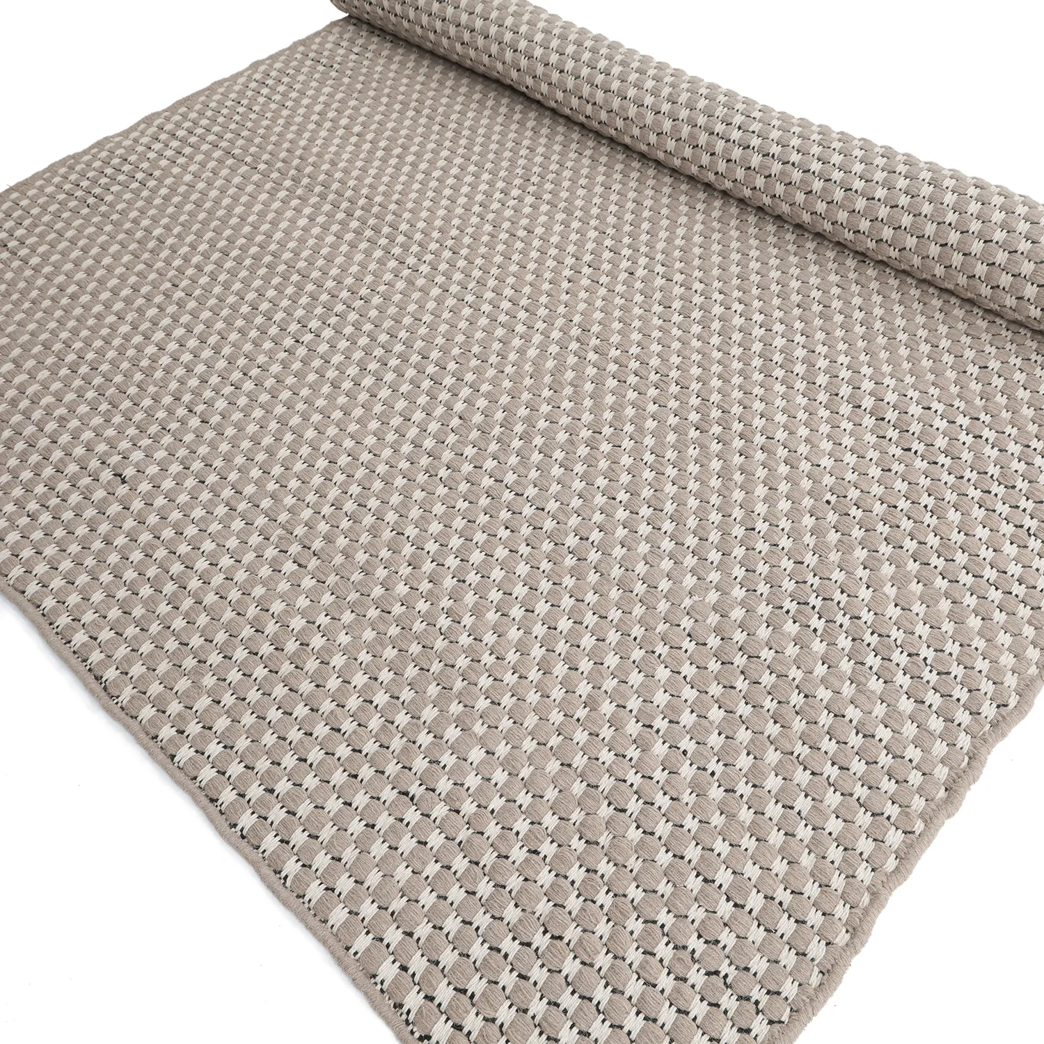 Ullteppe - Ovelia (taupe/hvit)