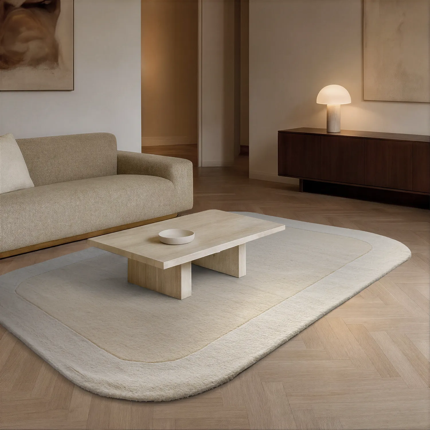 Ullteppe - Puri Hand Tufted Wool Premium (krem/hvit)