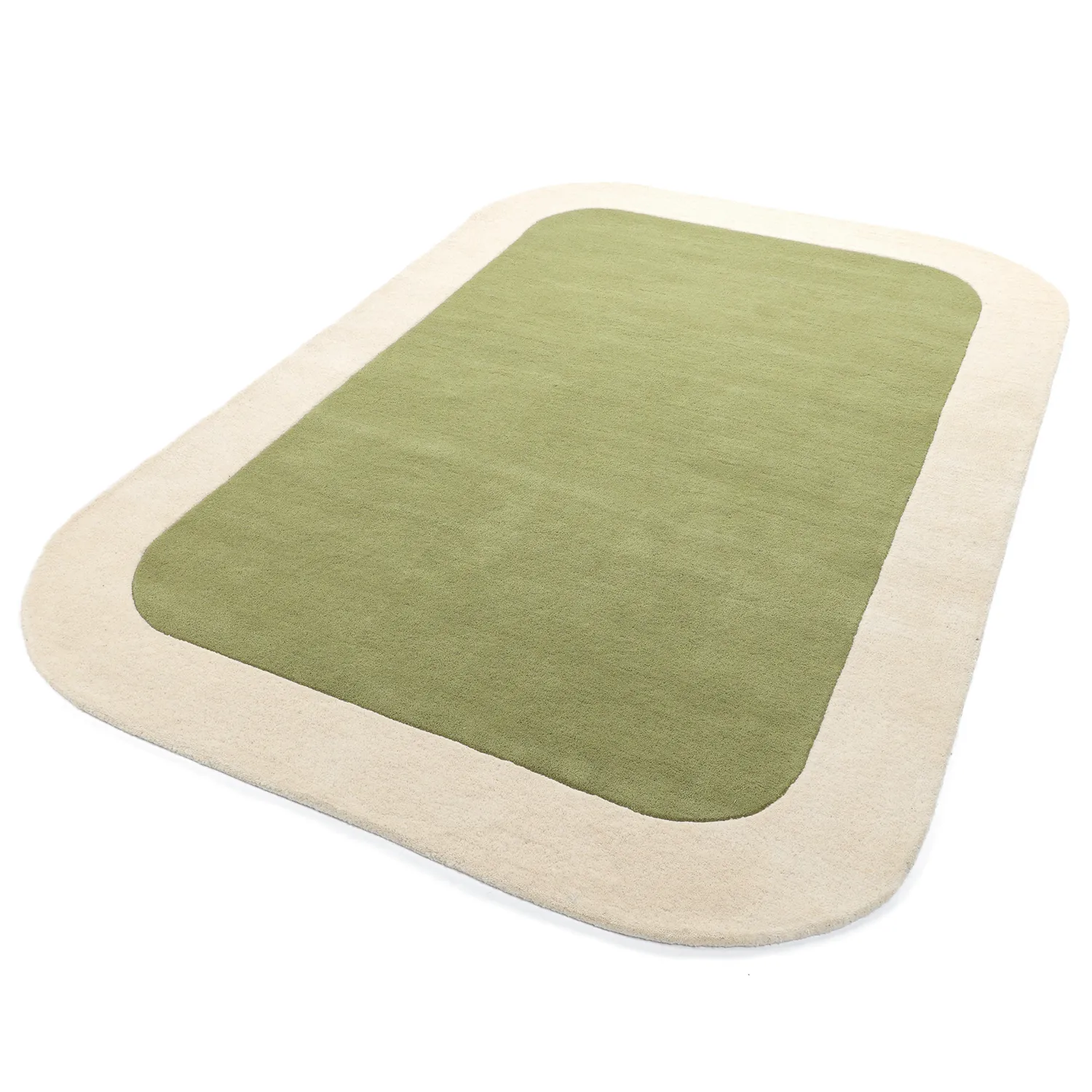 Ullteppe - Puri Hand Tufted Wool Premium (grønn/kremfarget)