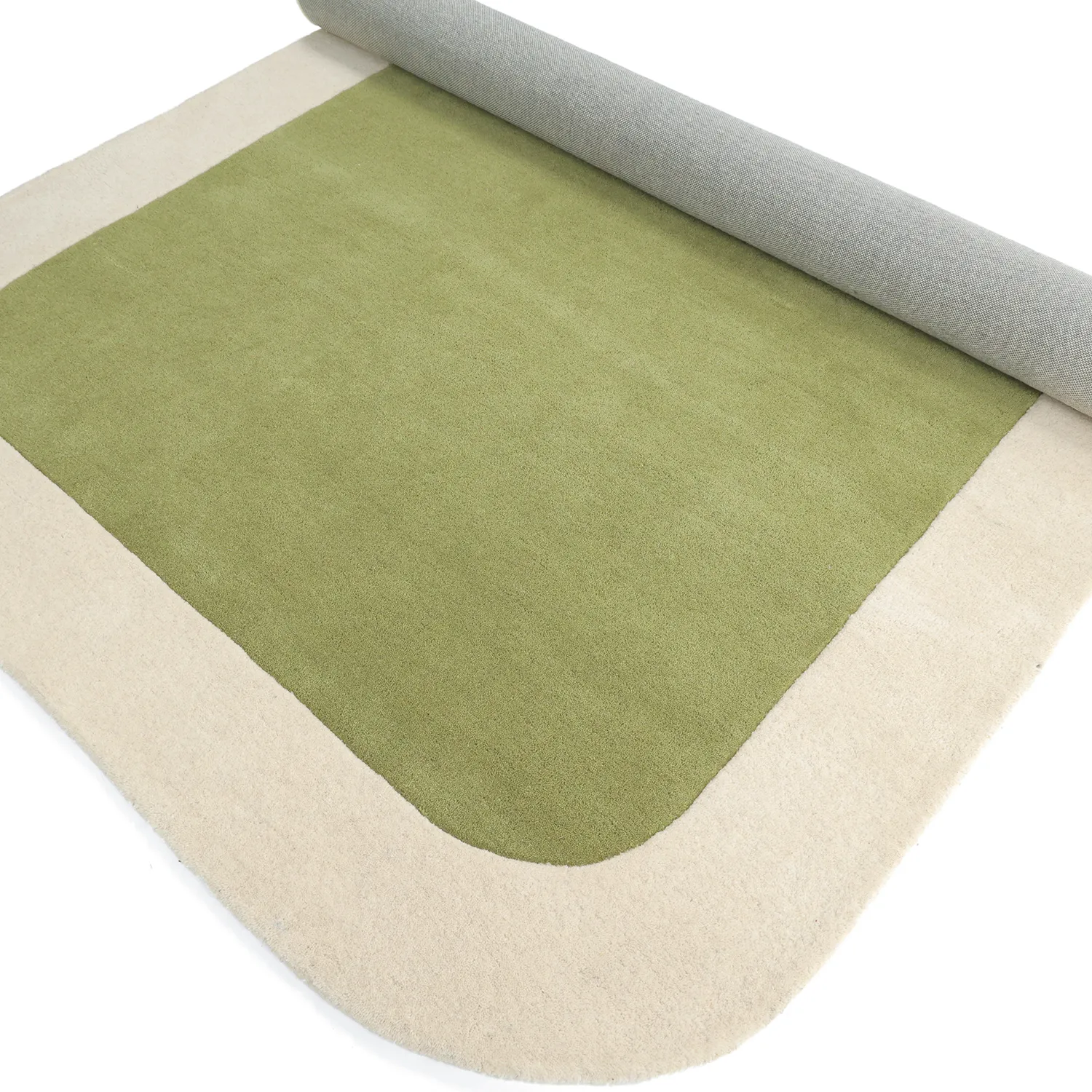 Ullteppe - Puri Hand Tufted Wool Premium (grønn/kremfarget)