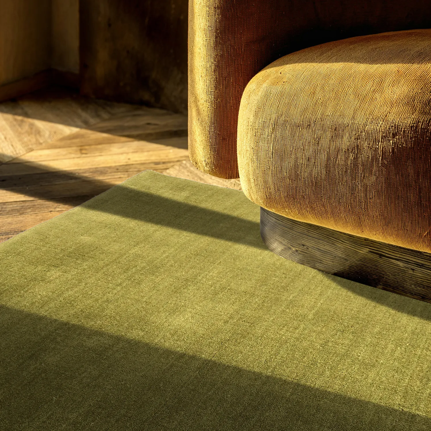 Ullteppe - Rozel Handloom Wool Premium (mosegrønn)