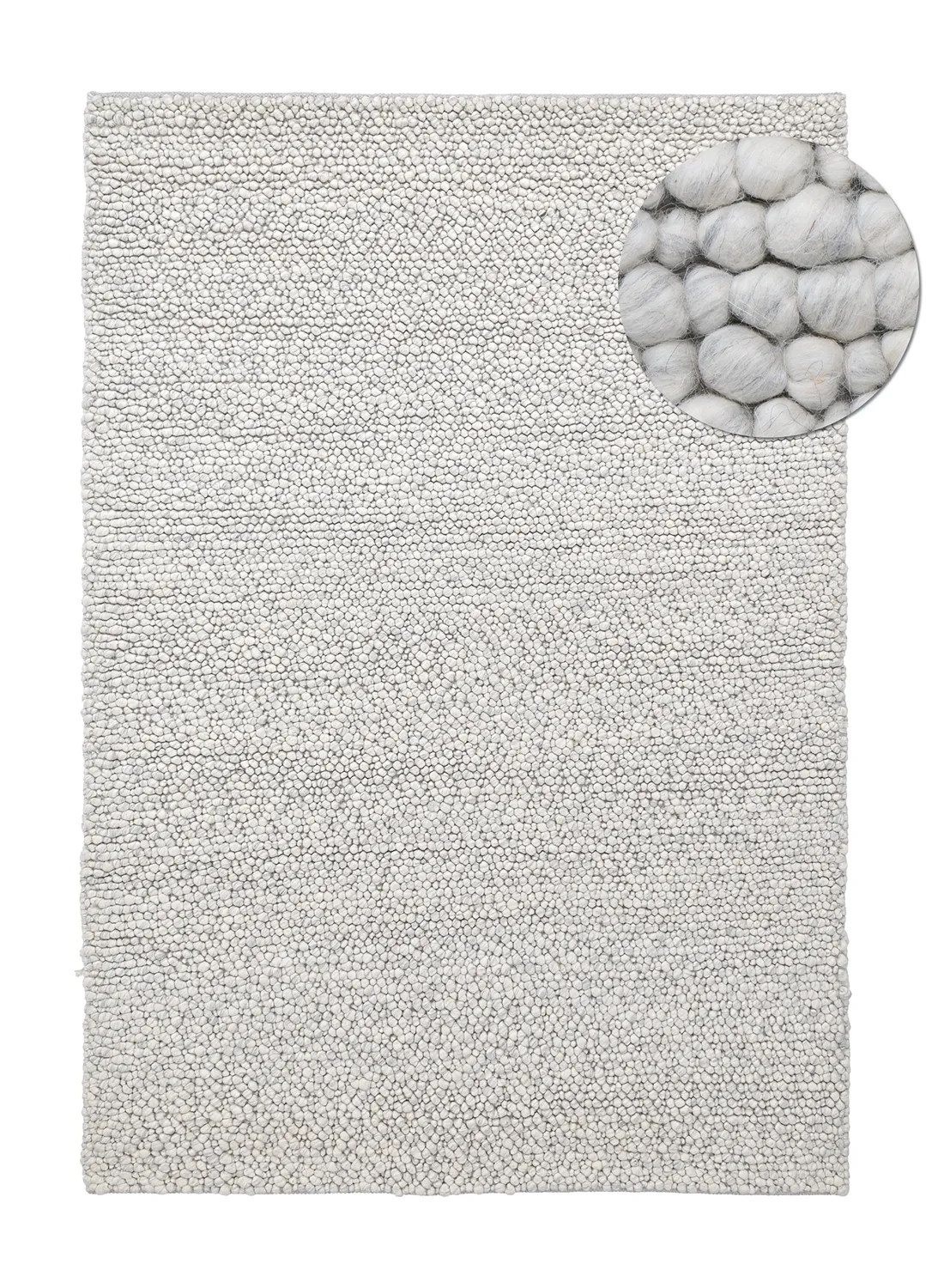 Ullteppe - Sala Irregular Wool Bubble (lys grå melert)