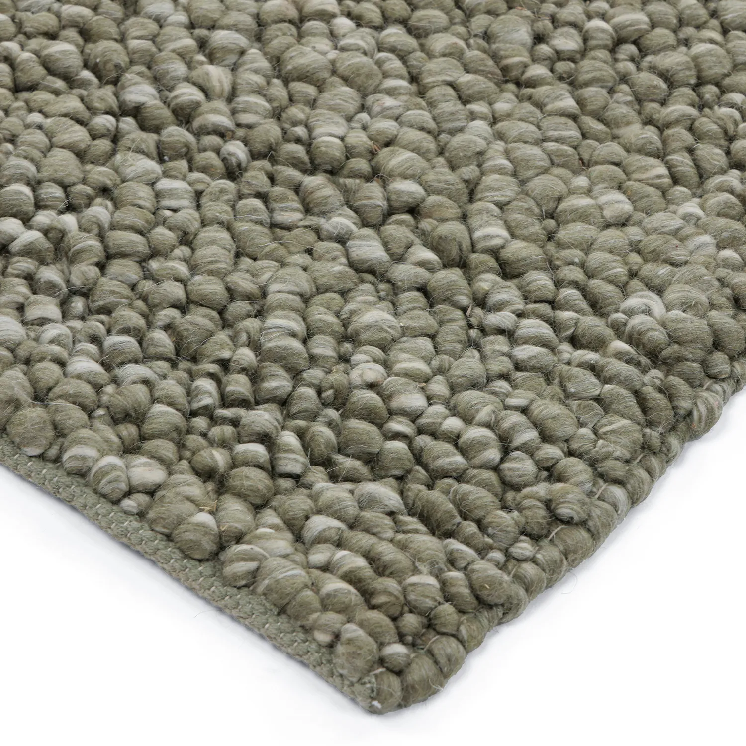 Ullteppe - Sala Irregular Wool Bubble (mosegrønn/hvit melert)