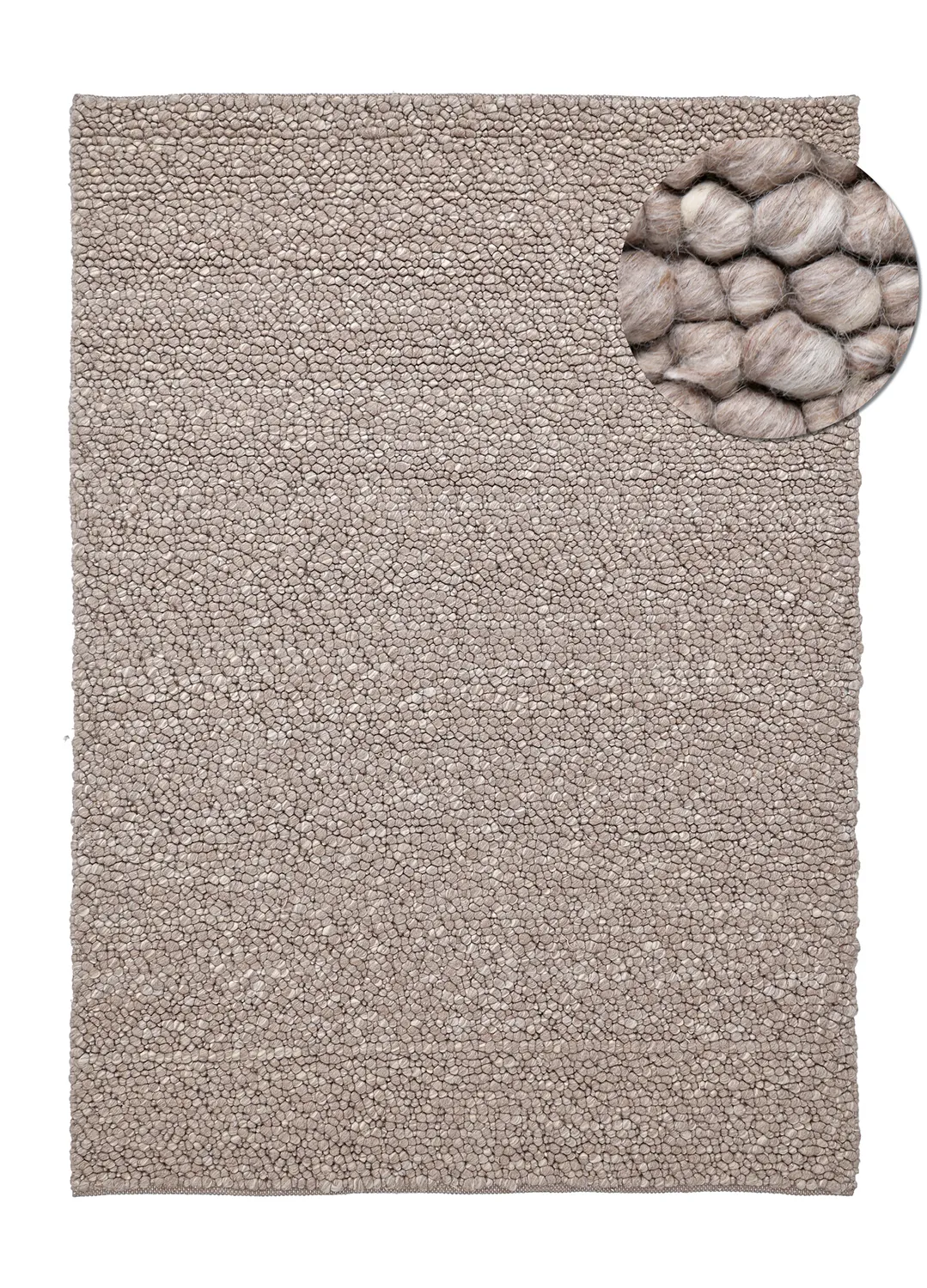 Ullteppe - Sala Irregular Wool Bubble (taupe/hvit melert)