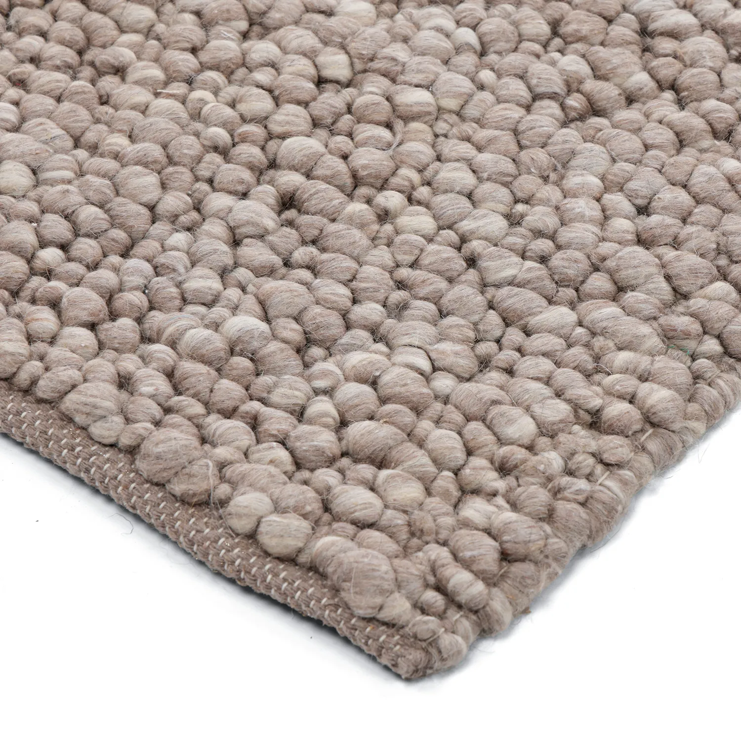 Ullteppe - Sala Irregular Wool Bubble (taupe/hvit melert)