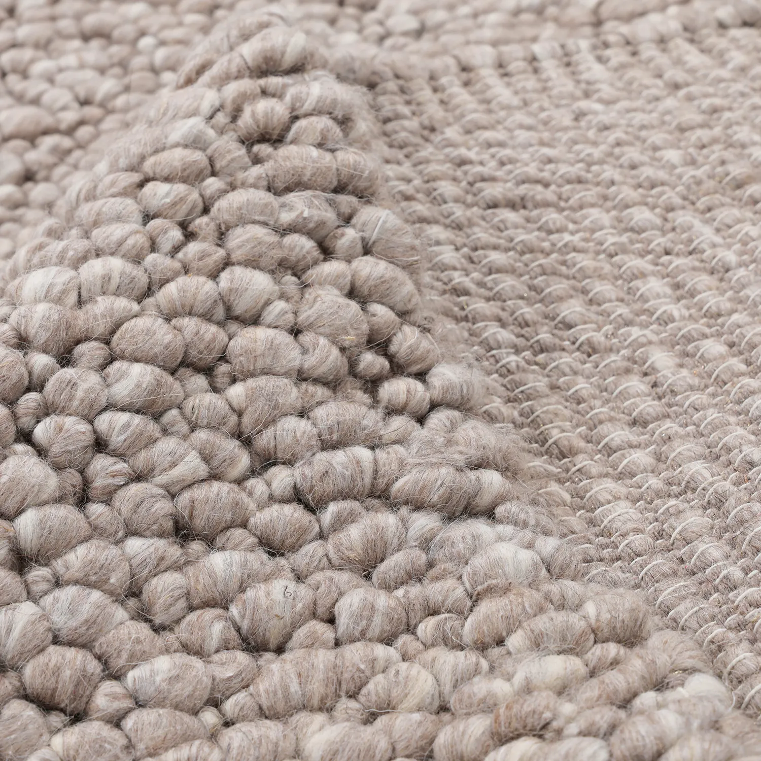 Ullteppe - Sala Irregular Wool Bubble (taupe/hvit melert)