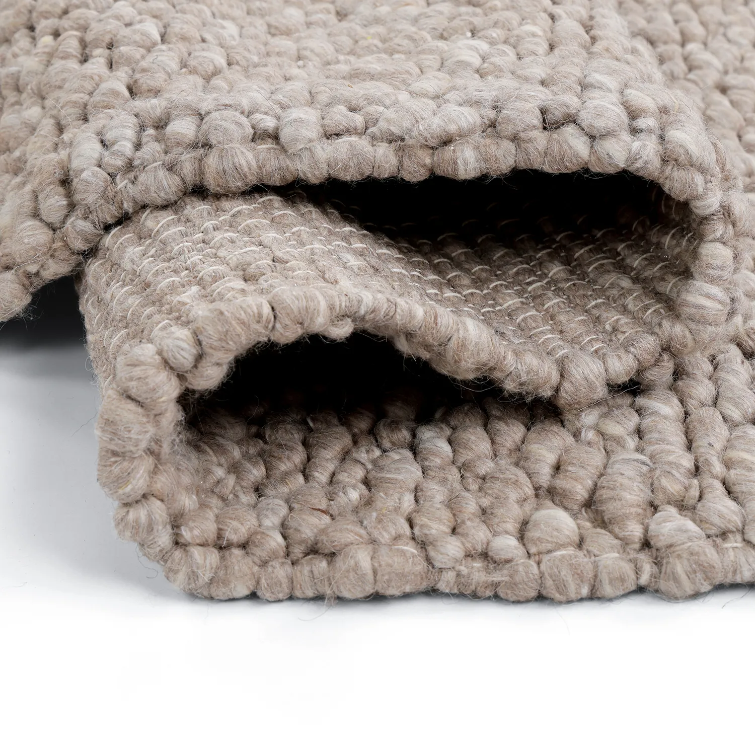 Ullteppe - Sala Irregular Wool Bubble (taupe/hvit melert)