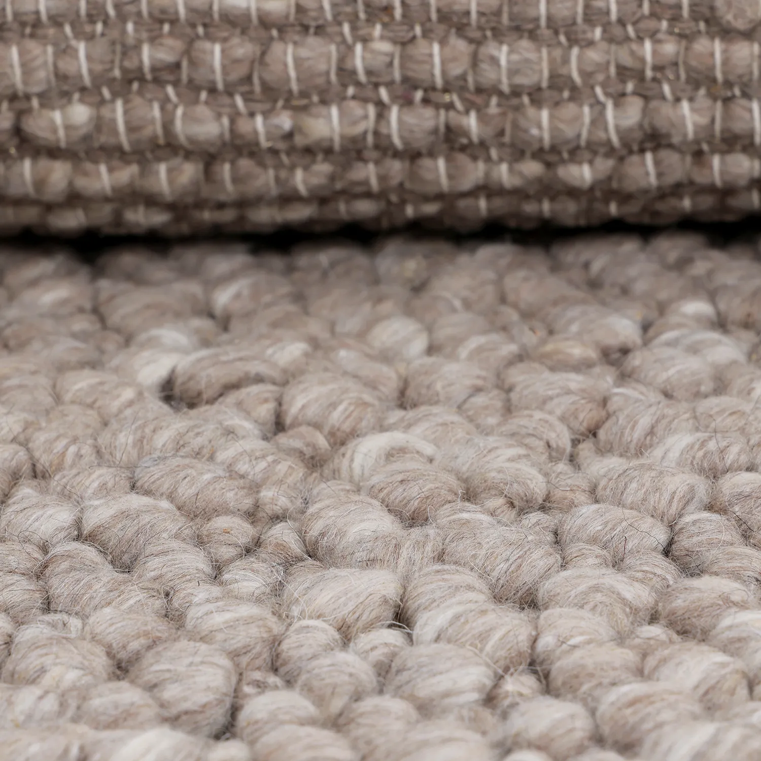 Ullteppe - Sala Irregular Wool Bubble (taupe/hvit melert)