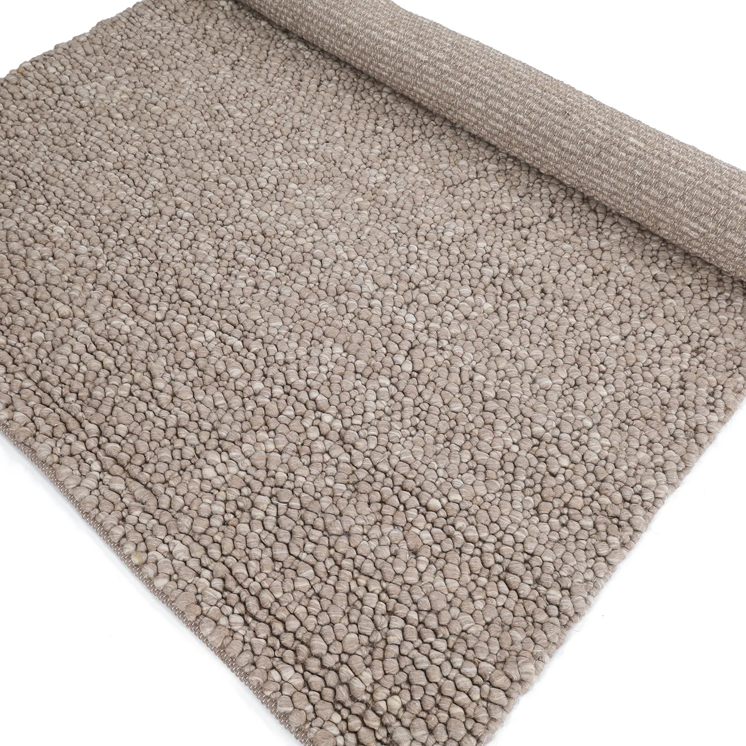 Ullteppe - Sala Irregular Wool Bubble (taupe/hvit melert)