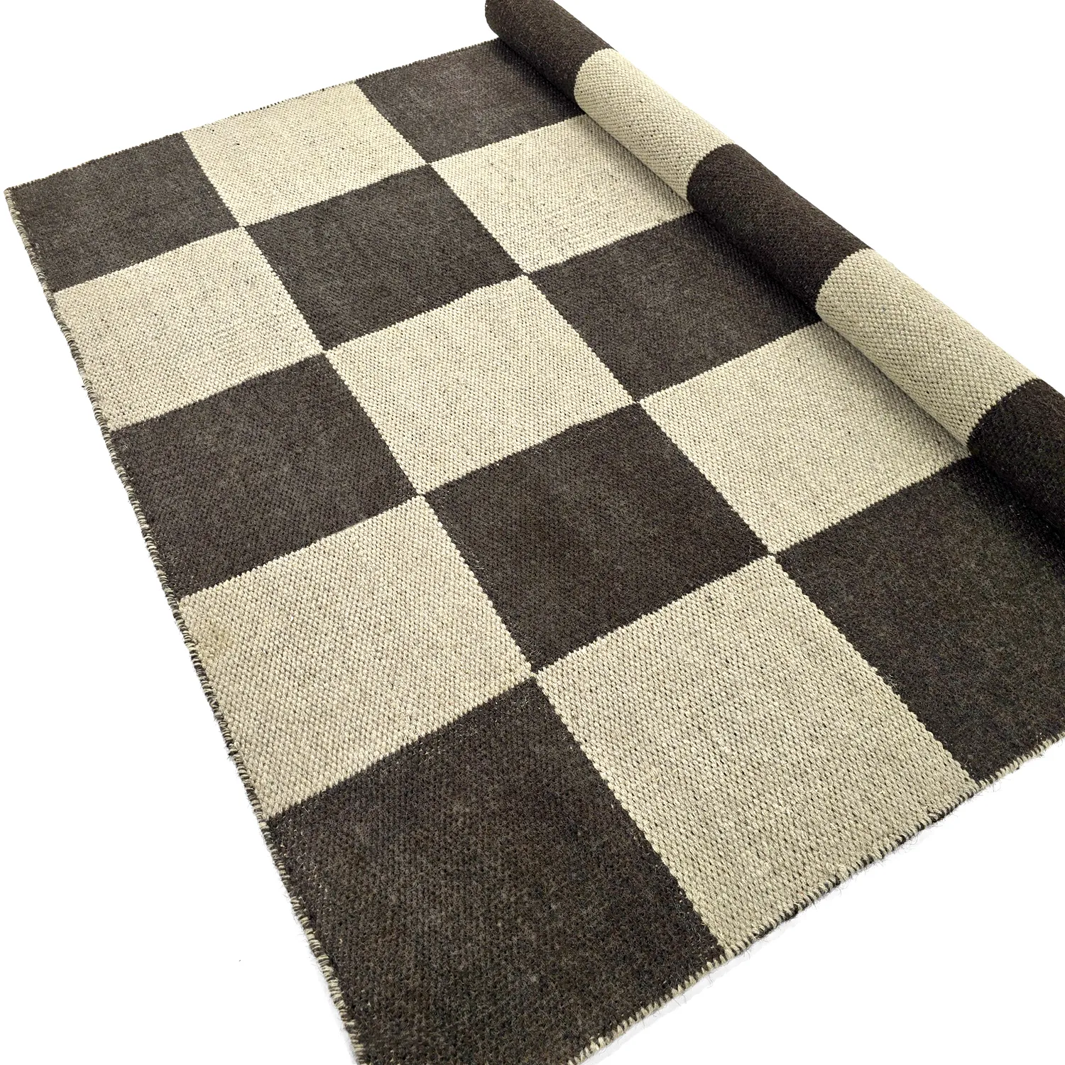 Ullteppe - Scacco (svart/beige)