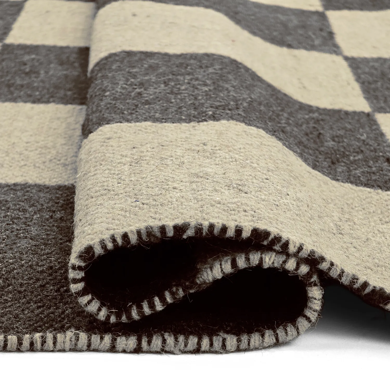 Ullteppe - Scacco (svart/beige)